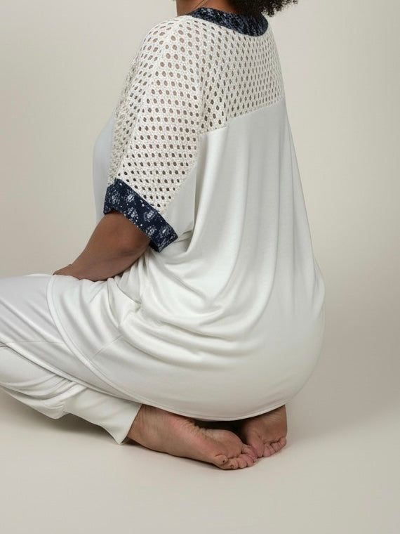 T - Shirt „Fluffi „Elegance“ in weiß- blau
