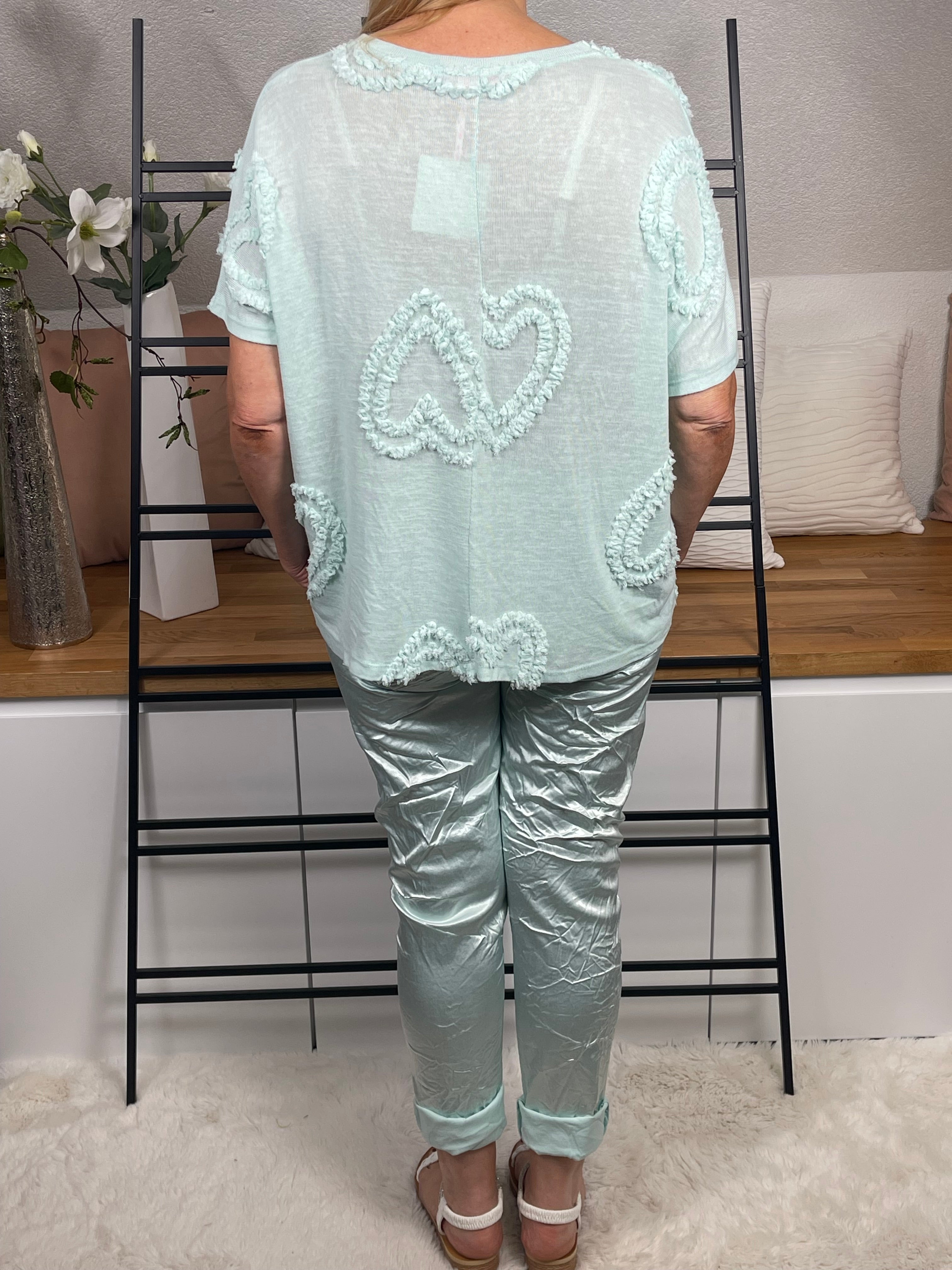 !!!!KEINE RETOURE MÖGLICH!!!! Damen Pullover - Shirt „Herzle“ Einheitsgröße Gr. 38 - 44 in 7 Farben