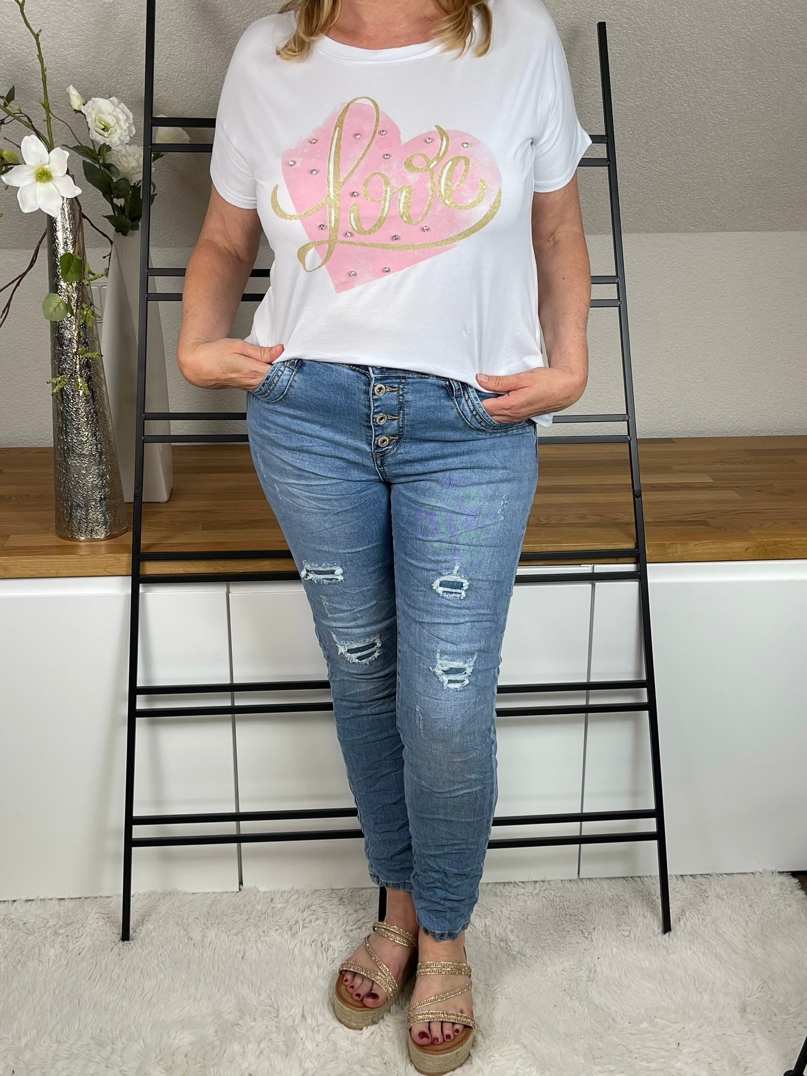 !!!!KEINE RETOURE MÖGLICH!!!! T - Shirt „Love“ Einheitsgrösse Gr. 38 - 44