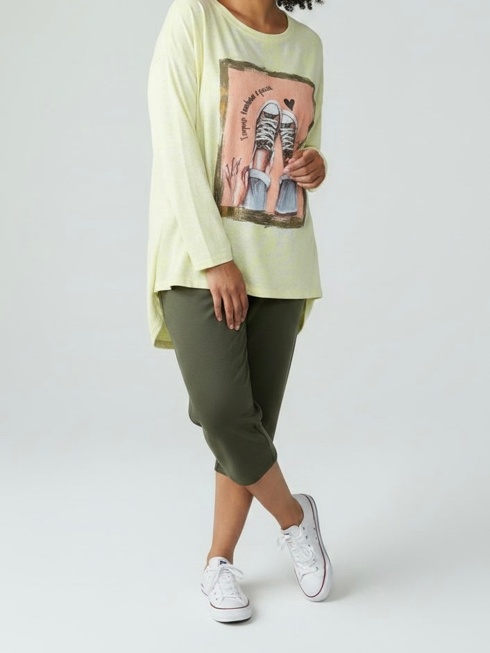 Long - Shirt „Sneaker“ in vanille