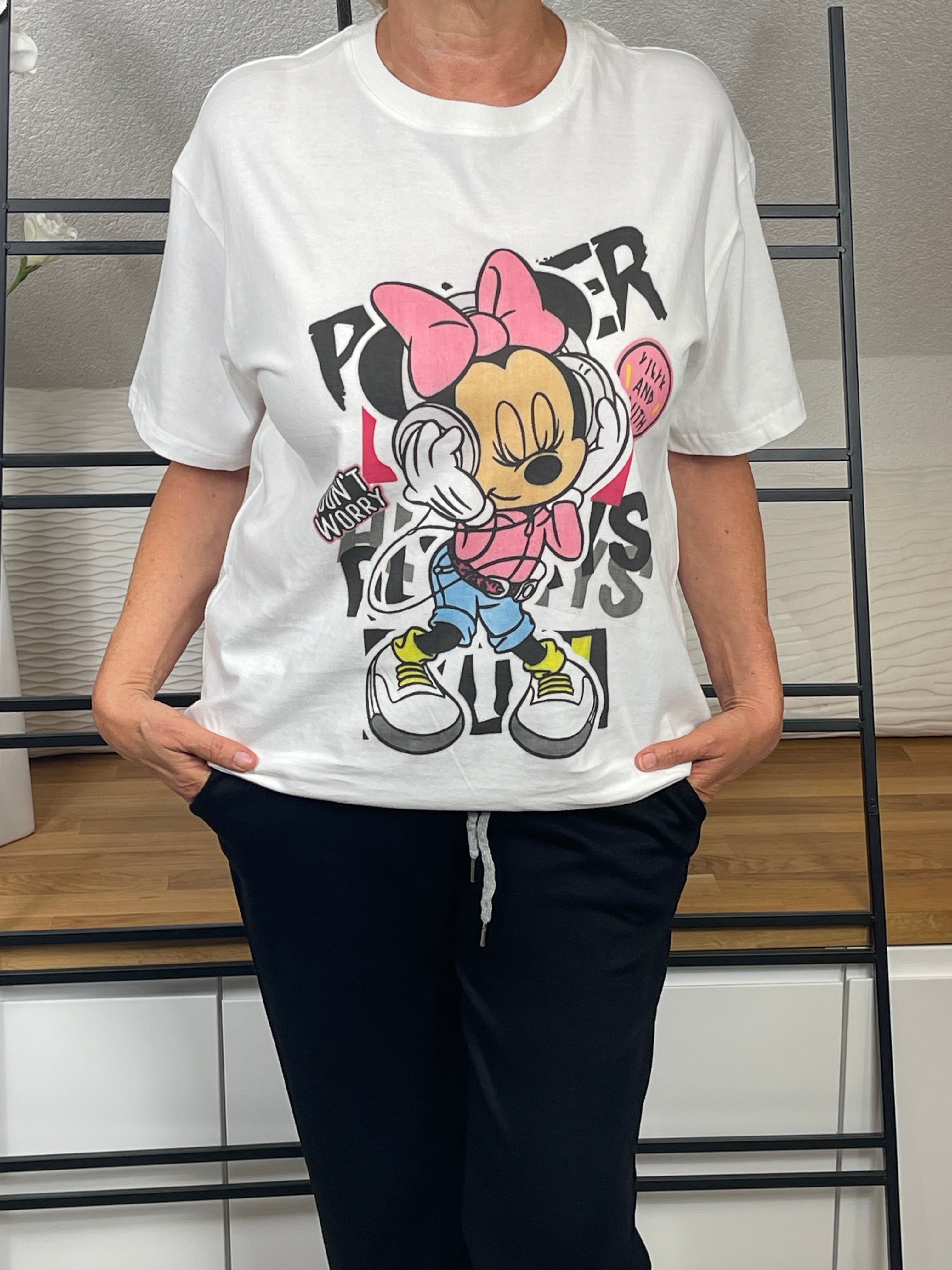 !!!!KEINE RETOURE MÖGLICH!!!! Damen - T - Shirt „Mickey und Minney“ Einheitsgrösse Gr. 38 - 44 in 3 Varianten