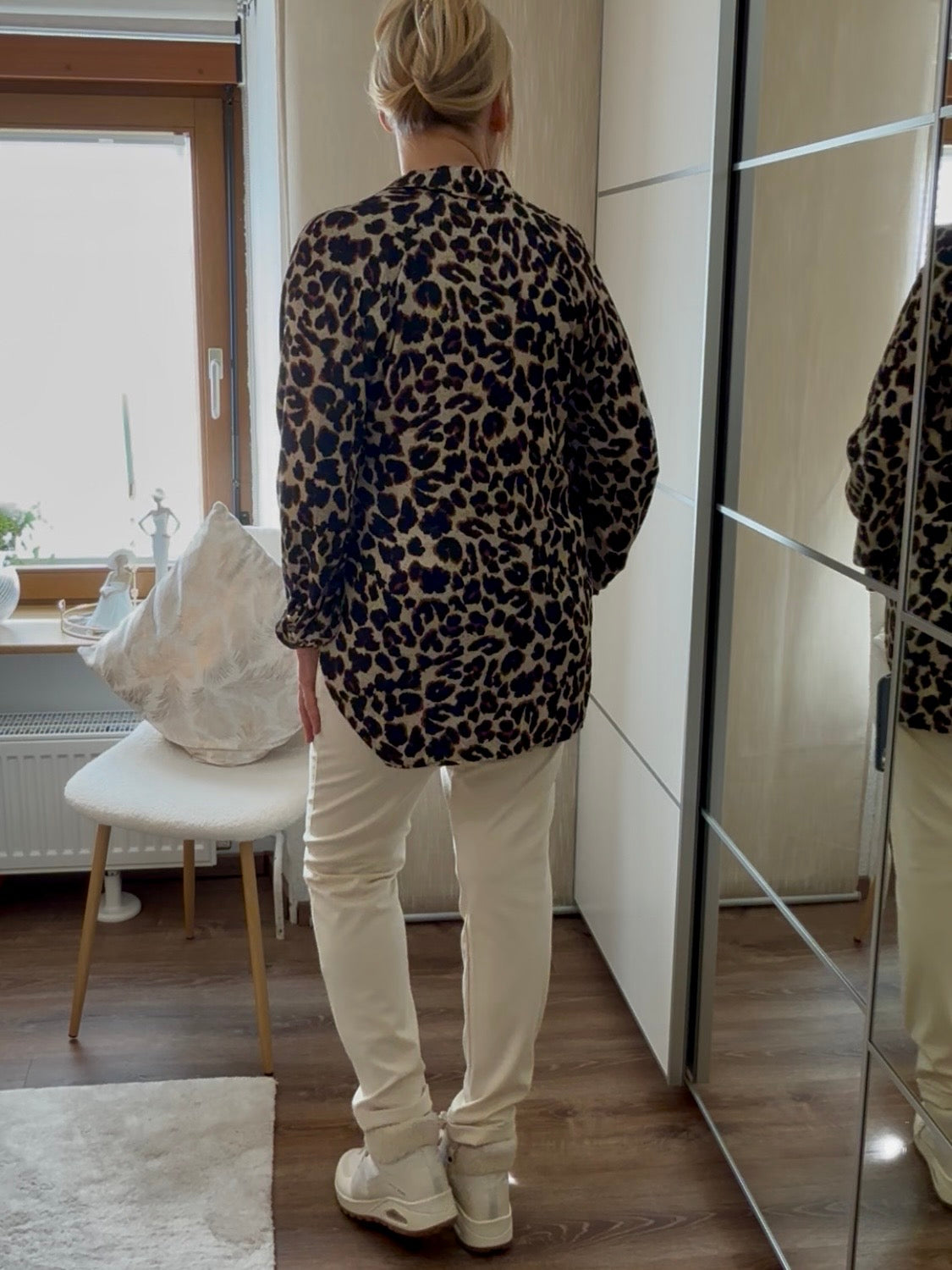 Hochwertiges Blusenshirt mit Seide und „Animal Print“ in Natur - braun - schwarz