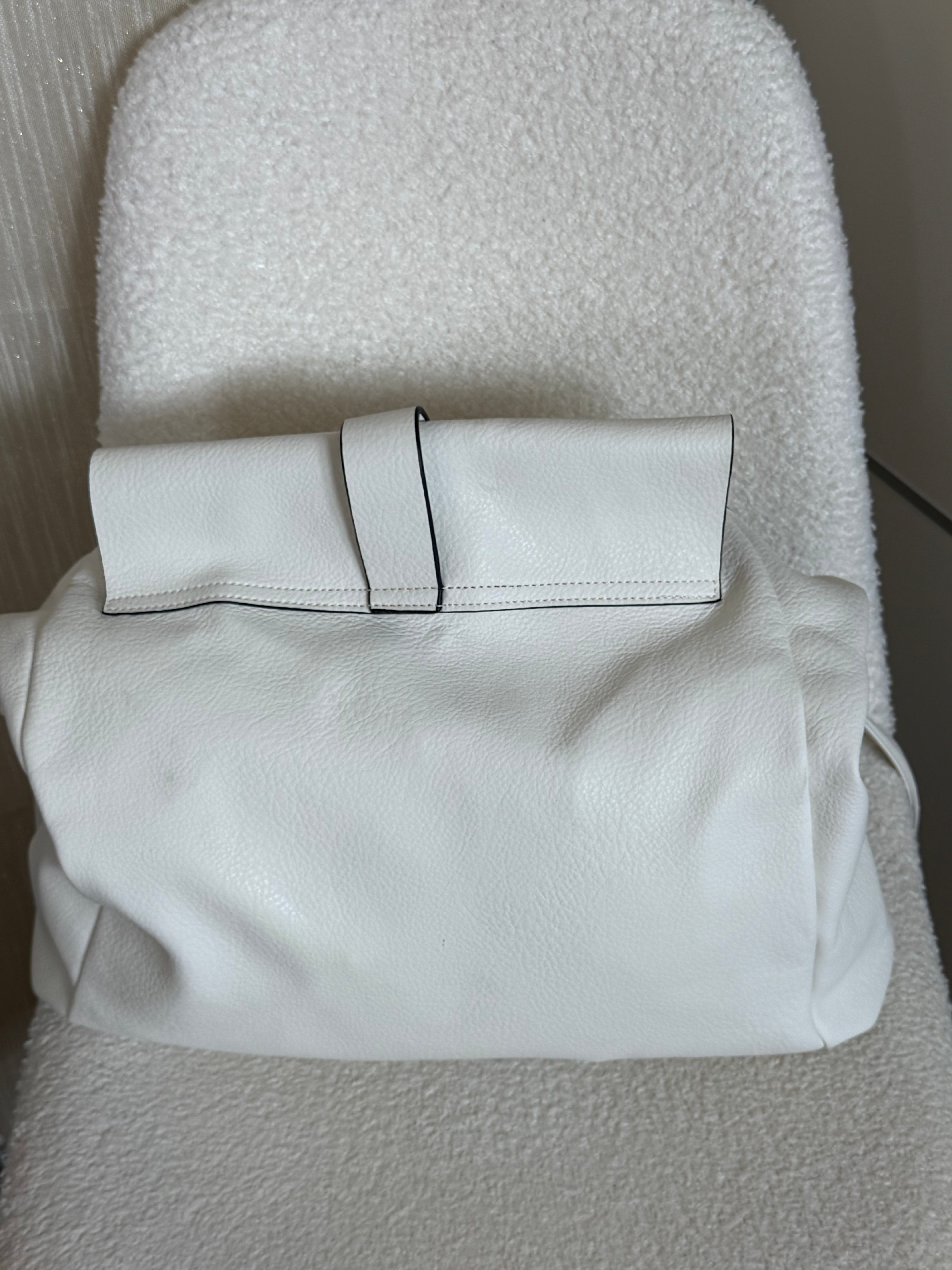 Sehr große 2 tlg. Schulter - Tasche in weiß