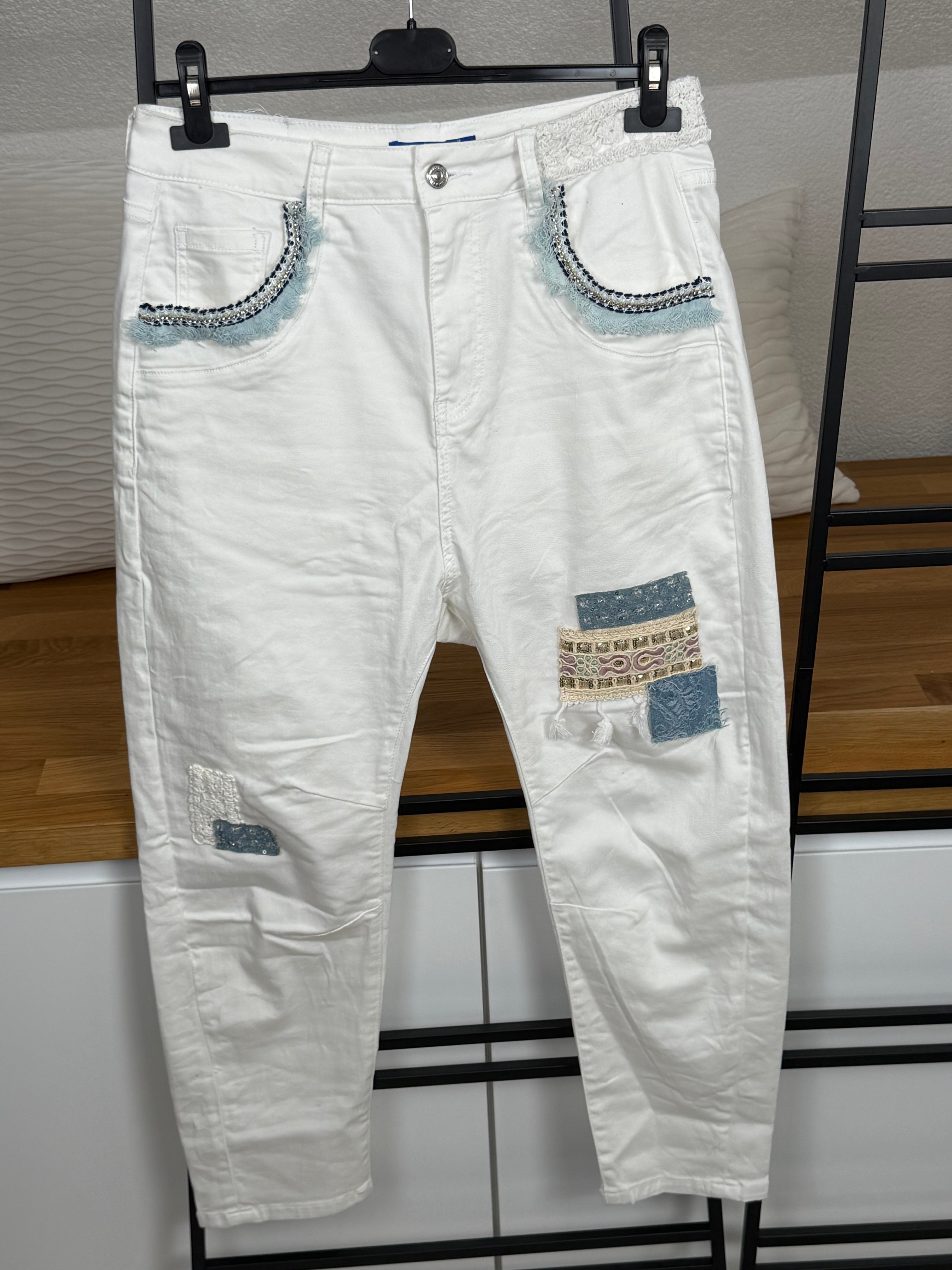 Boho Jeans Gr. 36 - 42 in weiß