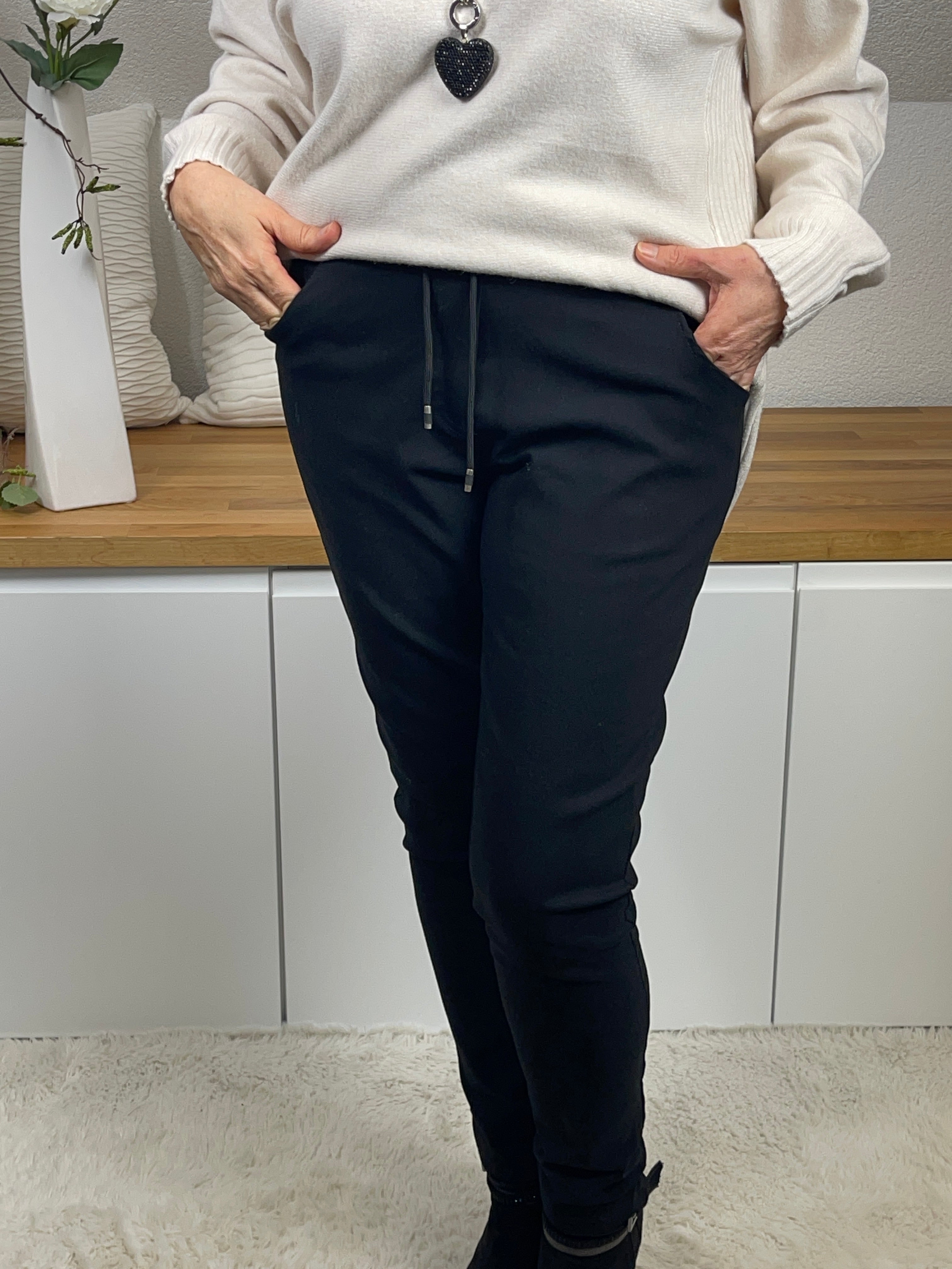 Damen - Jogpant Einheitsgrösse Gr. 36 - 42 in schwarz