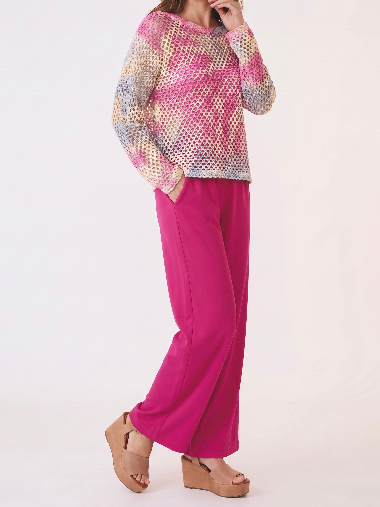 Pullover „Netzoptik“ in neonfarben
