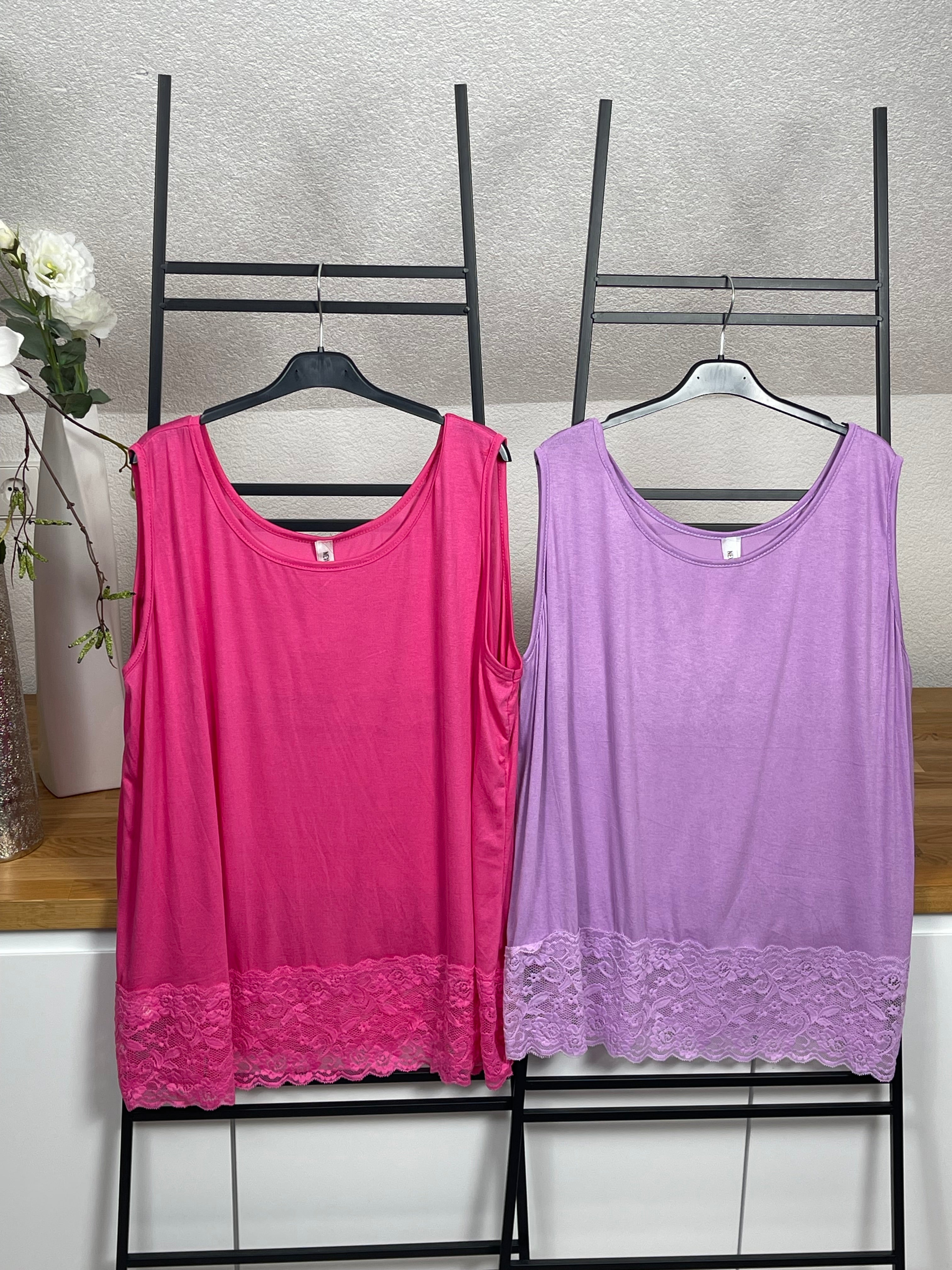 !!!!KEINE RETOURE MÖGLICH!!!! Damen - Top mit eleganter Spitze Einheitsgröße Gr. 42 - 48 in 6 Farben