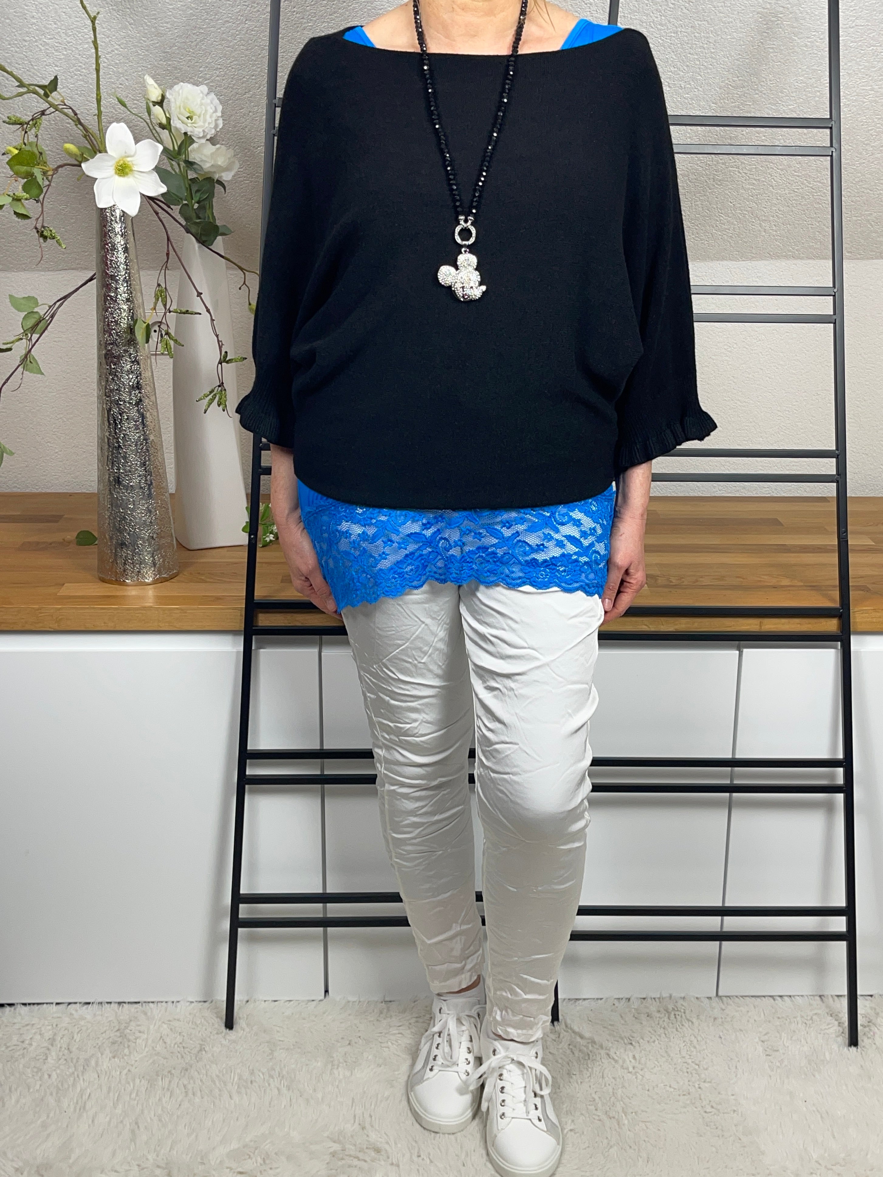 !!!!KEINE RETOURE MÖGLICH!!!! Damen - Top mit eleganter Spitze Einheitsgröße Gr. 42 - 48 in 6 Farben