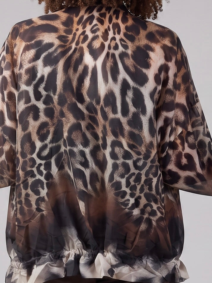 Elegante Blusen - Jacke mit „Animal Print“ in 3 Varianten