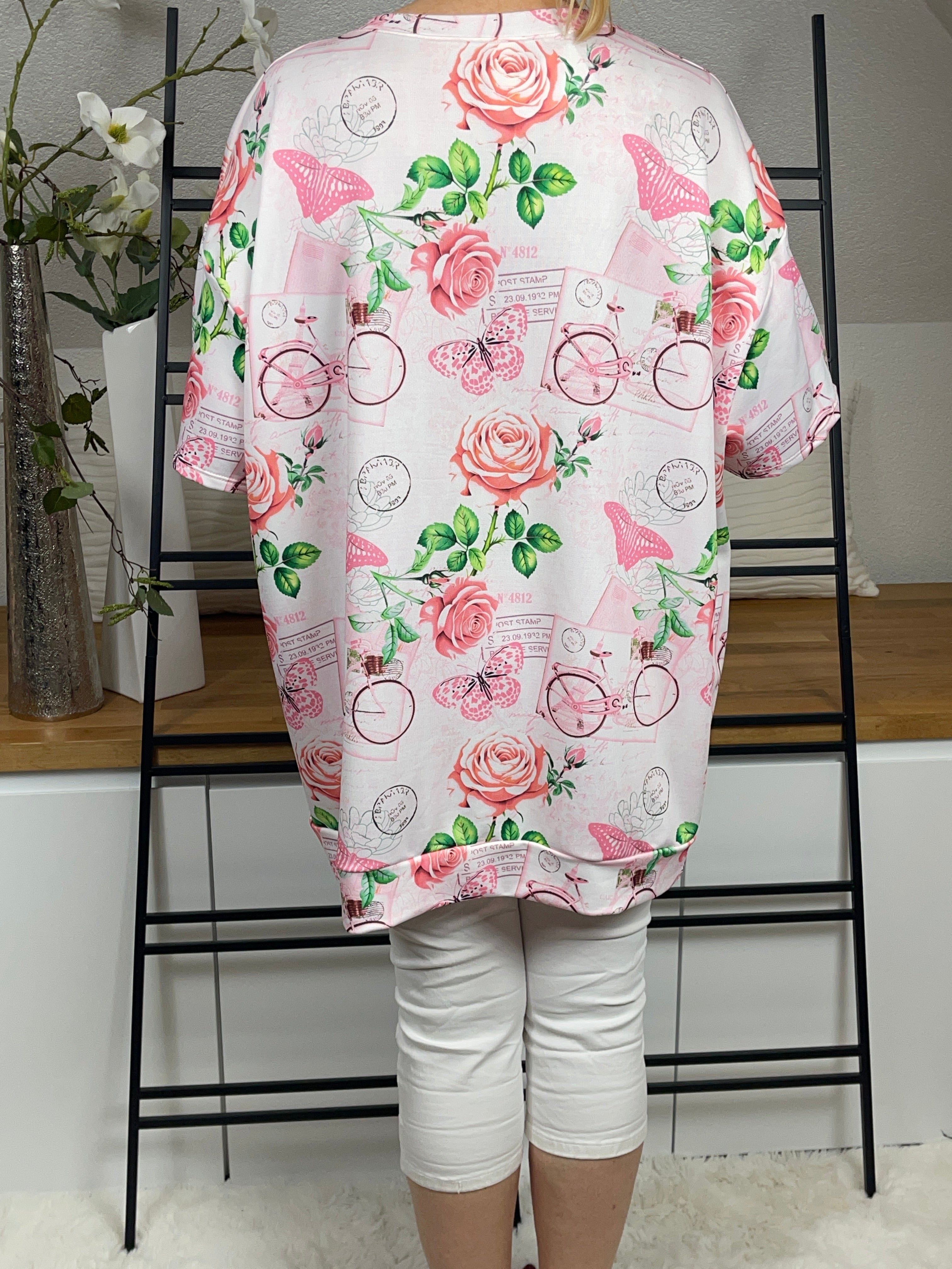 !!!!KEINE RETOURE MÖGLICH!!!! Damen - Tunika - Shirt „Minney“ mit Animal Flower Print Einheitsgrösse Gr. 38 - 48 in 6 Farben