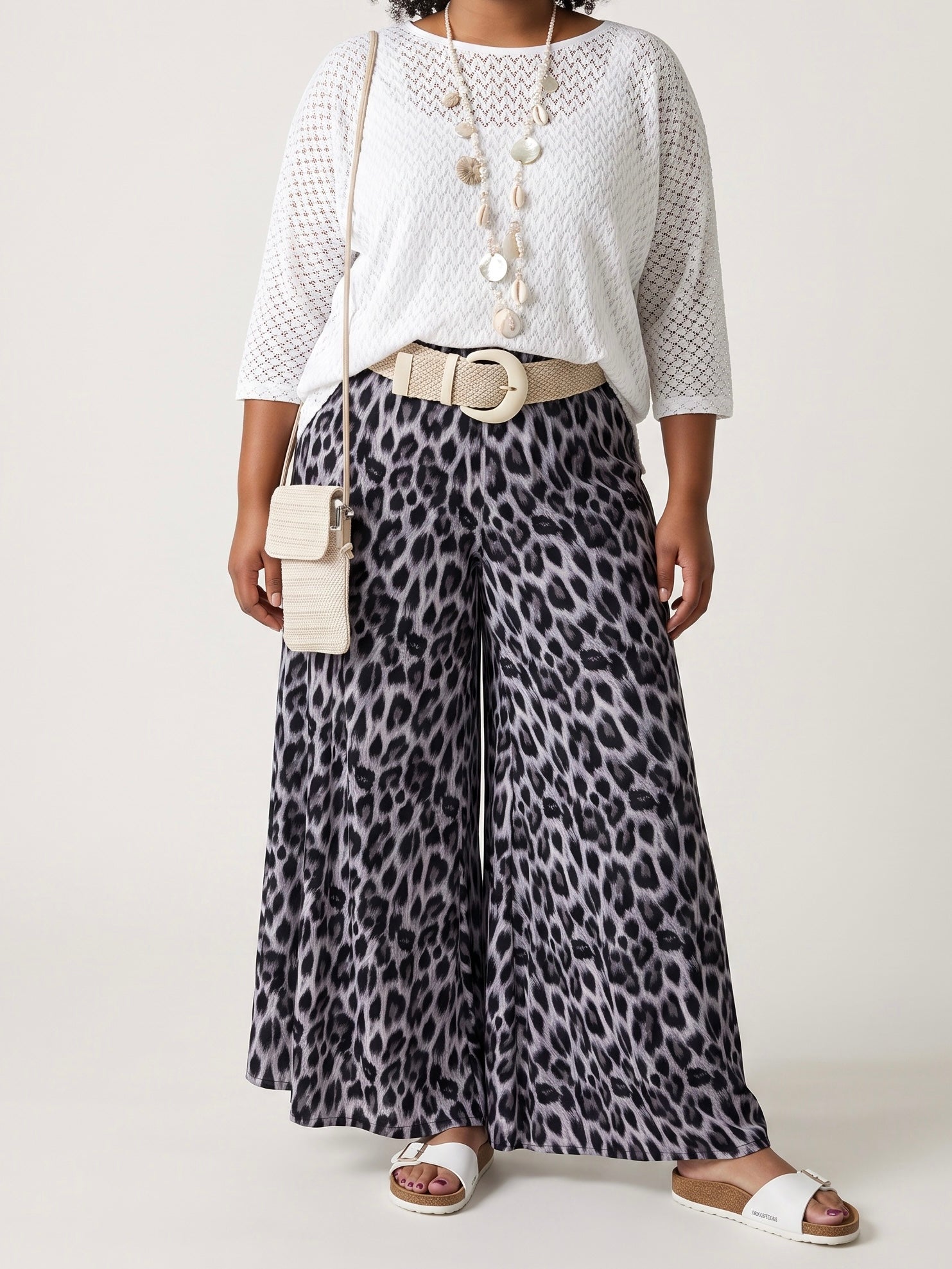 Sommerliche Statement - Hose mit „Wow-Print“ in Leo - Optik