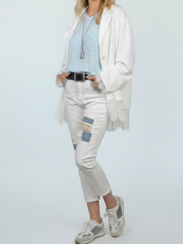 Boho Jeans Gr. 36 - 42 in weiß