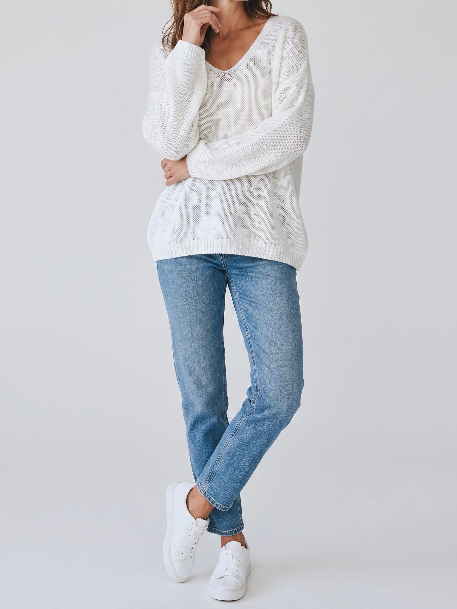 V - Feinstrick - Pullover in 3 Farben