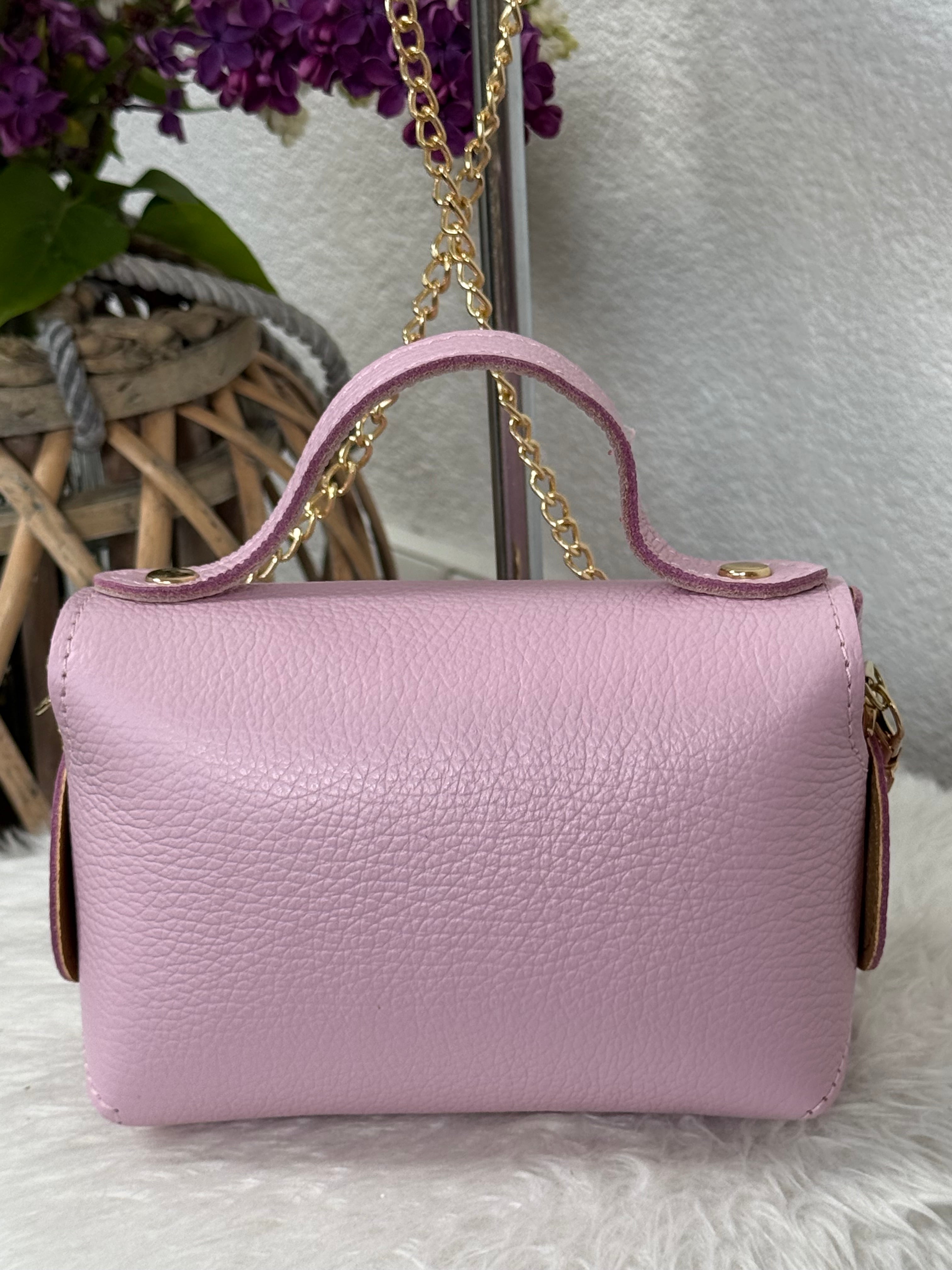 Echtleder Schulter - Tasche „Piccolini“ in rosa
