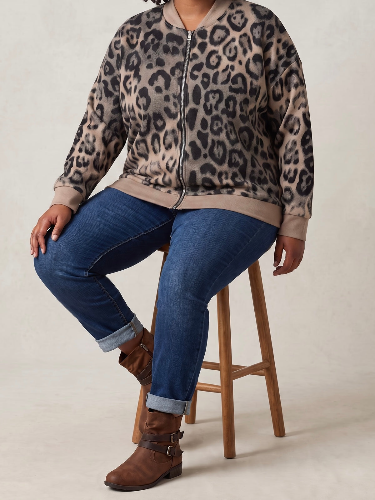 Sweat - Jacke „Animal Print“ in 2 Farben