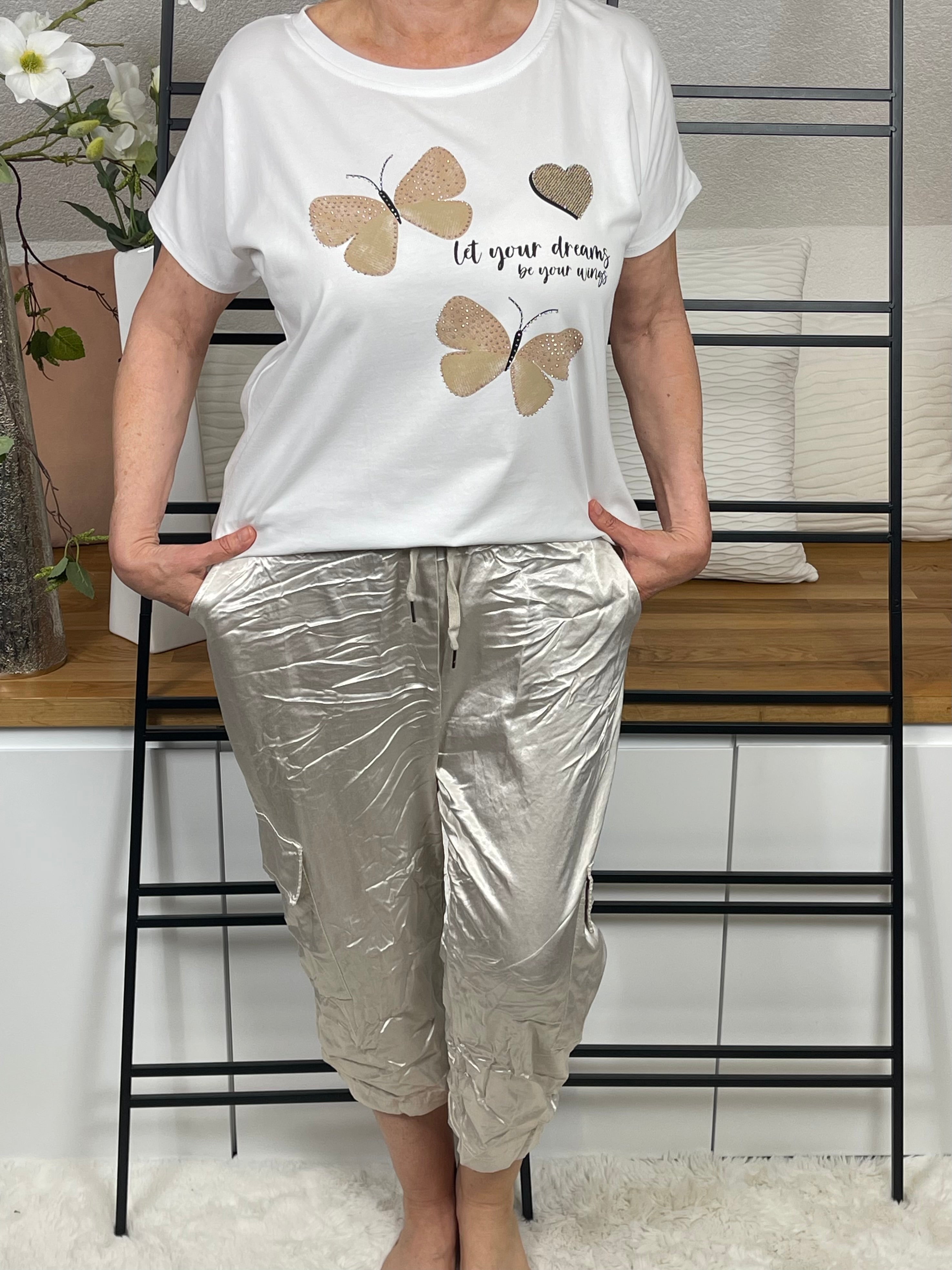 !!!!KEINE RETOURE MÖGLICH!!!! Damen- T - Shirt „Schmetterling“ Einheitsgrösse Gr. 36 - 44 in 3 Farben