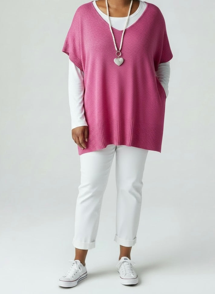 Poncho - Überzieh - „Allrounder“ in pink