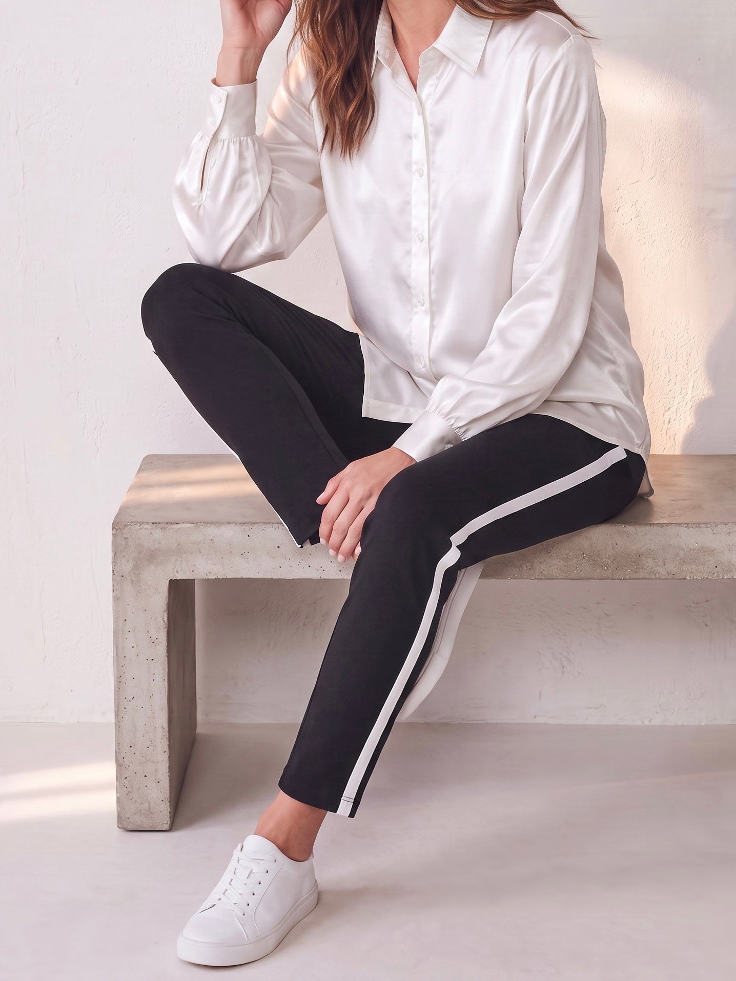 Glanz - Bluse mit Seide in 2 Farben