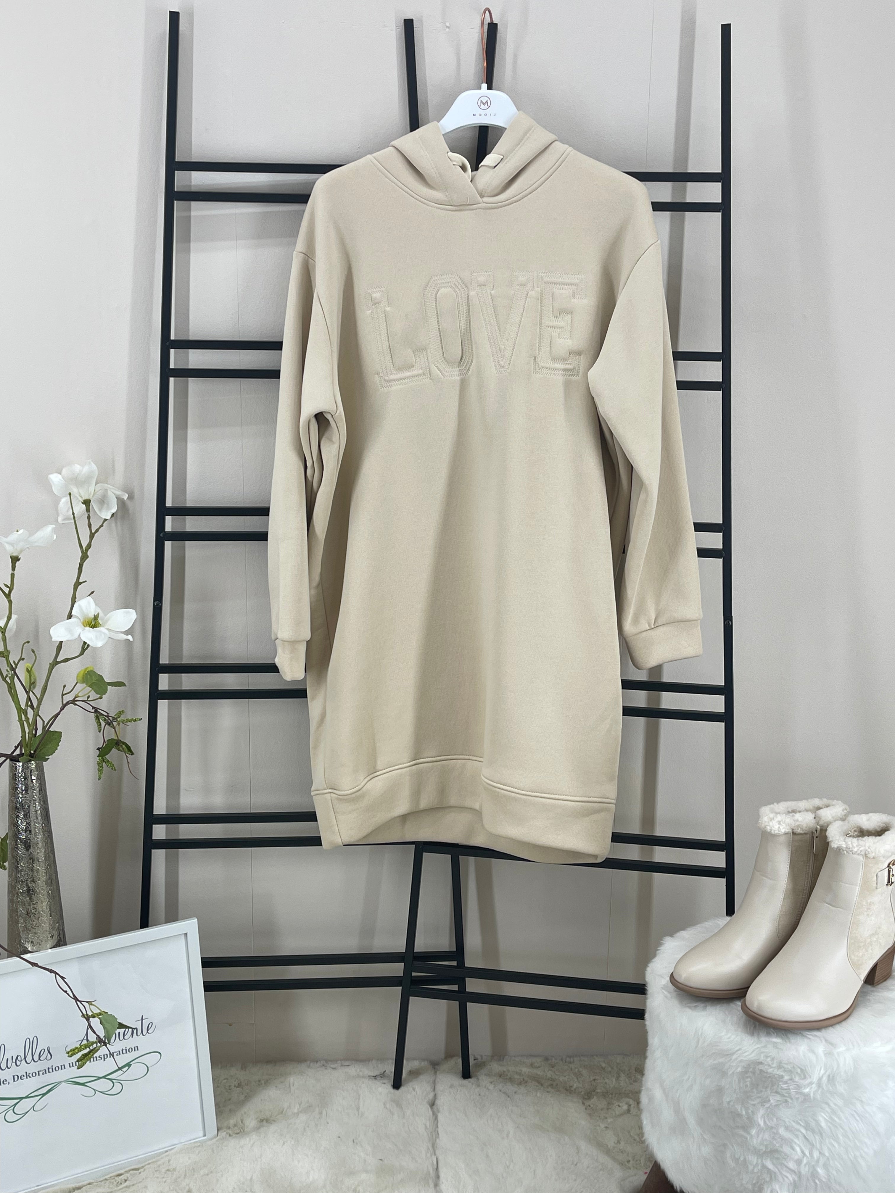 !!!!Keine RETOURE MÖGLICH!!! Hoodie - Kleid „Love“ Einheitsgrösse Gr. 36 - 42