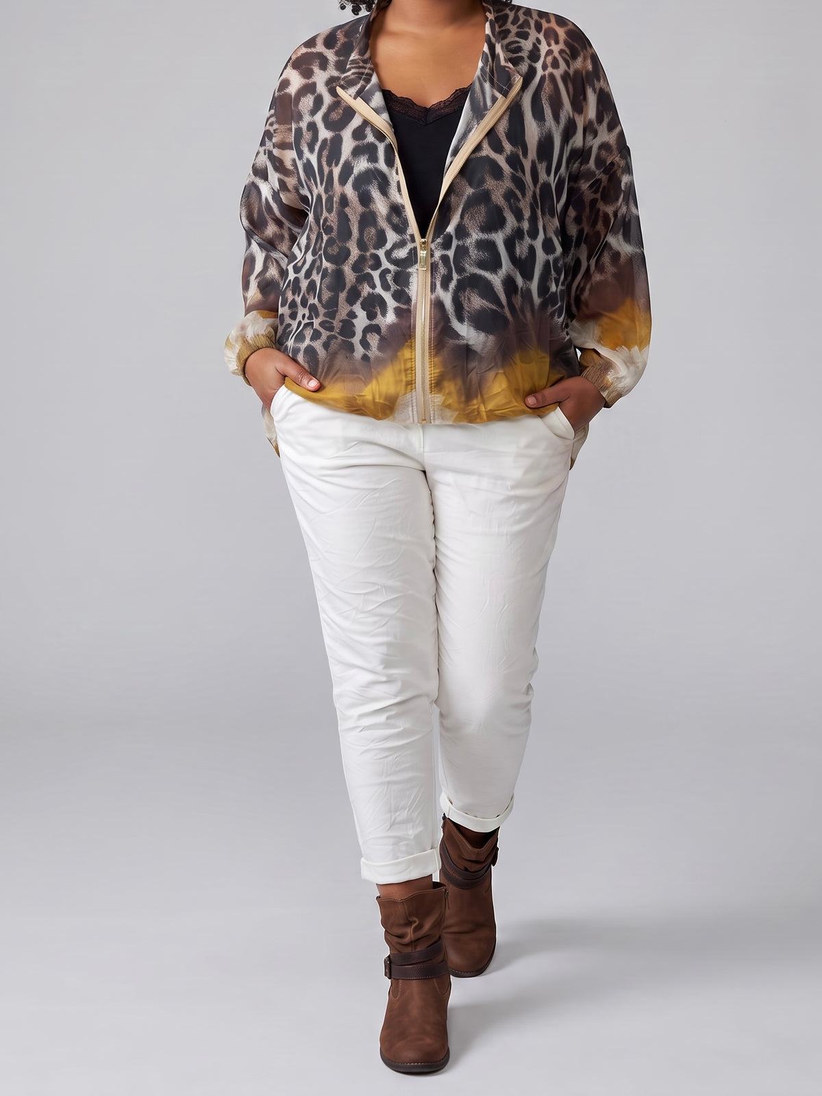 Elegante Blusen - Jacke mit „Animal Print“ in 3 Varianten