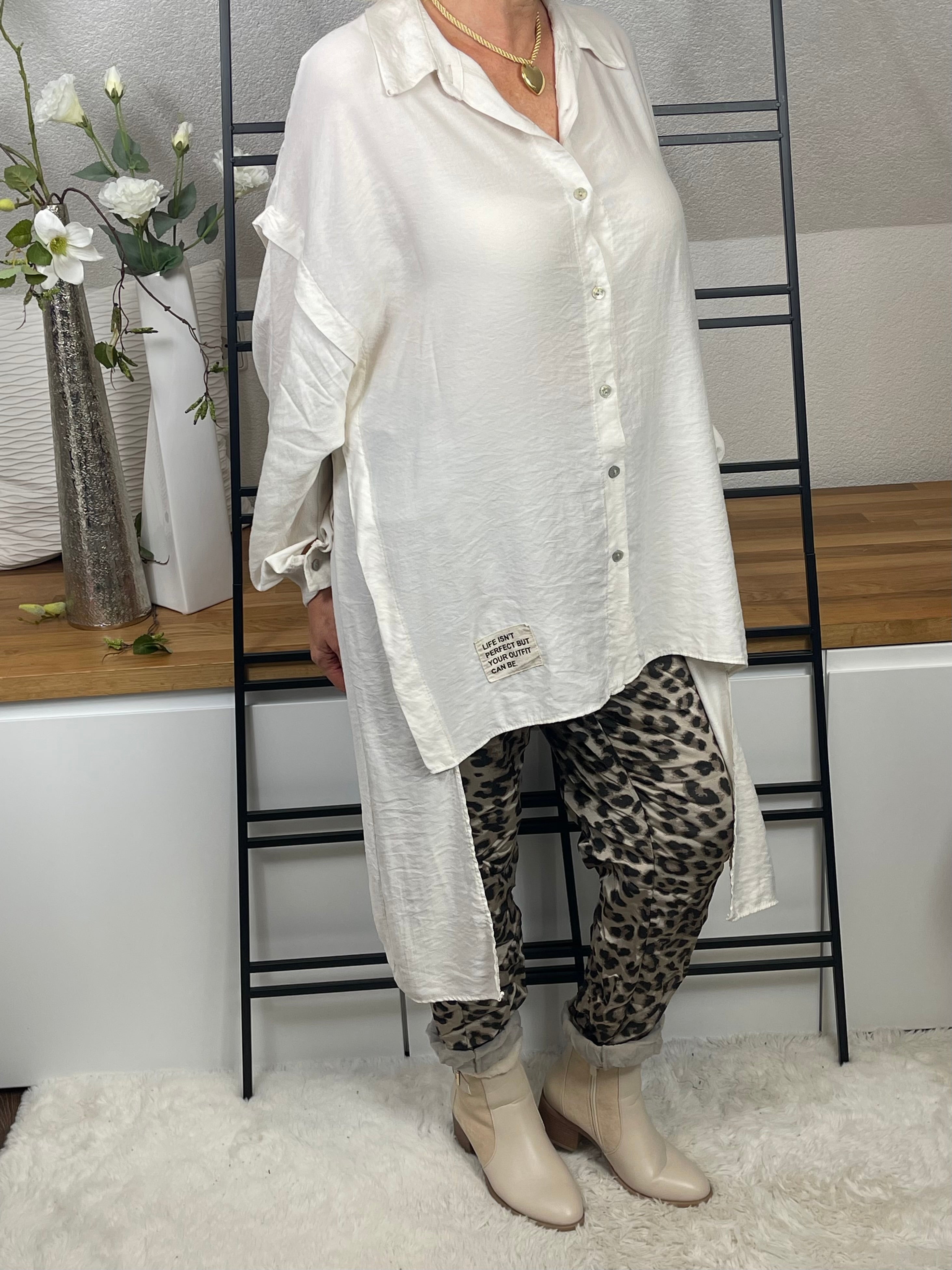 Damen Longbluse Einheitsgröße Gr. 40 - 46 in 3 Farben