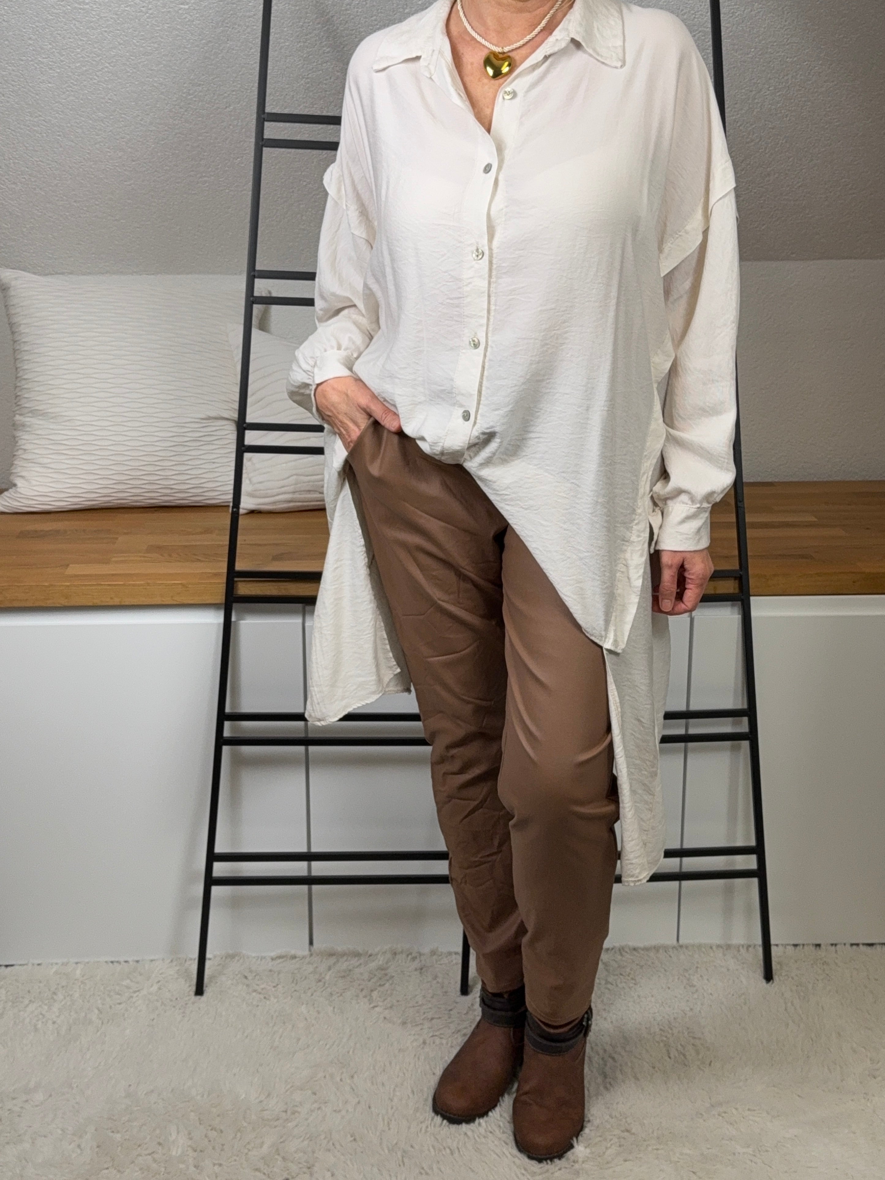 Damen Longbluse Einheitsgröße Gr. 40 - 46 in 2 Farben