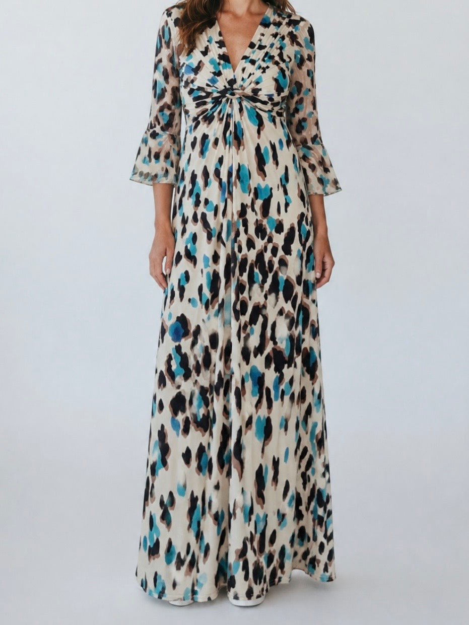 Elegantes Maxikleid mit „Animal Print“ Einheitsgrösse Gr. 36 - 42 in 2 Farben