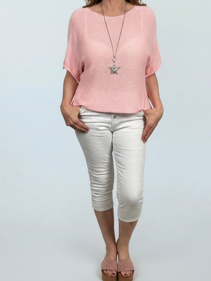Feinstrick - Halbarm - Pullover  in 6 Farben