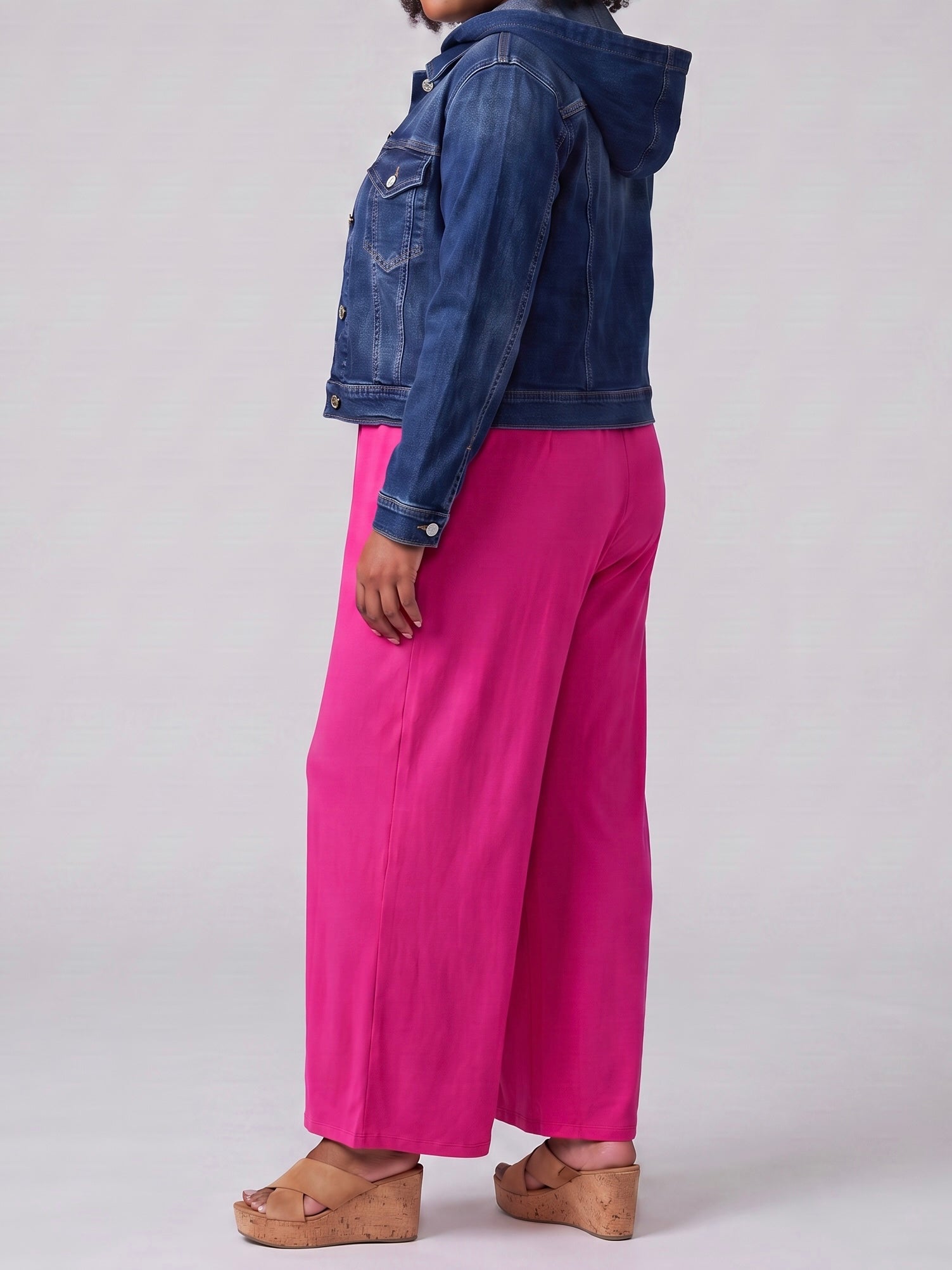 Kurze Jeans - Jacke mit Kapuze in blau