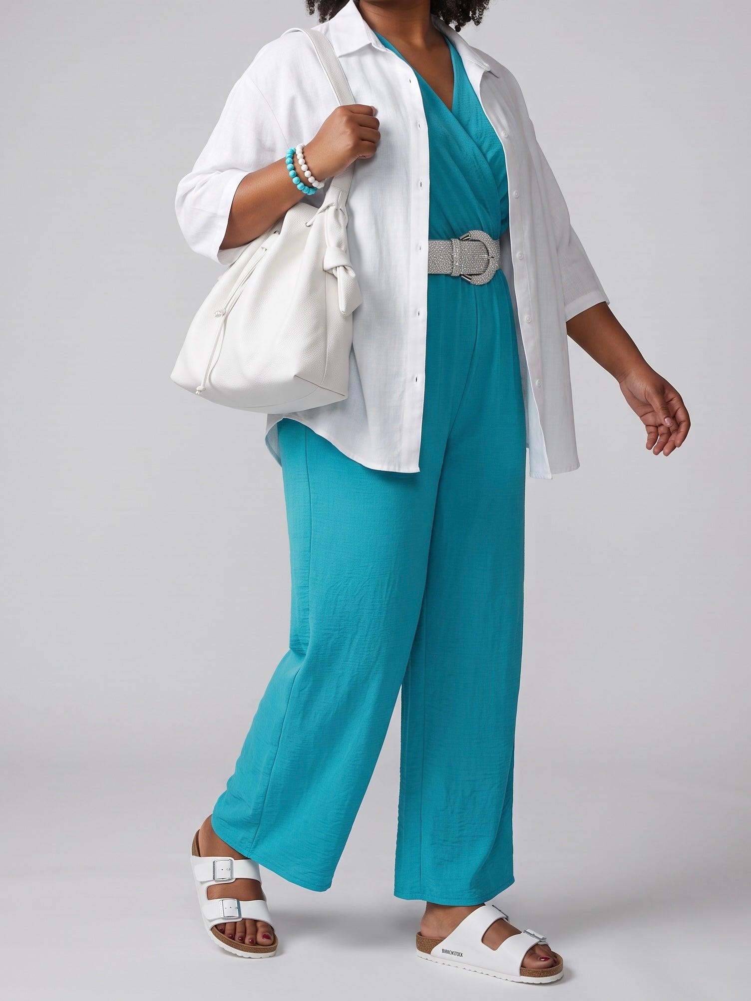 Longbluse mit 3/4 Arm in weiß