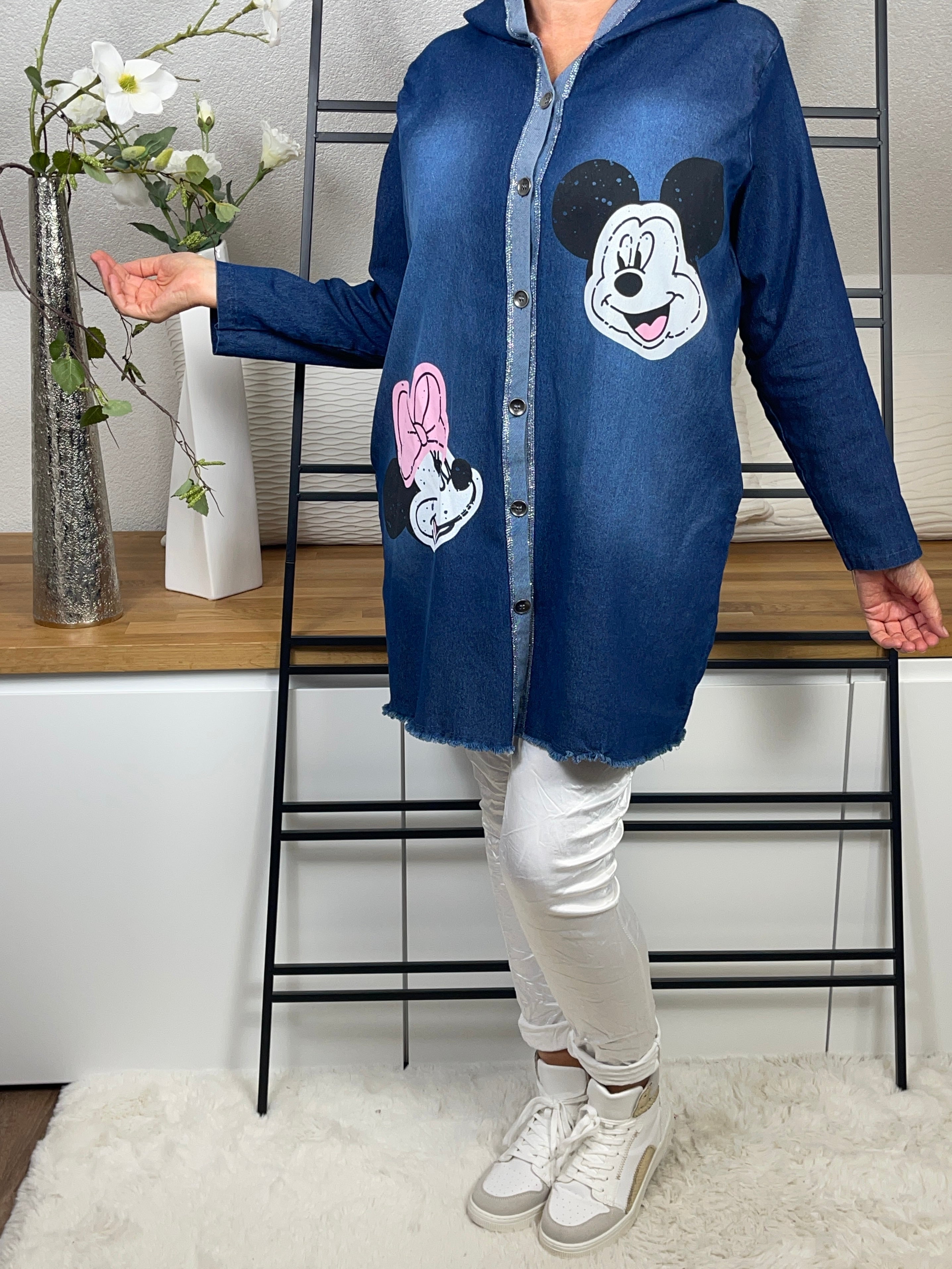 Leichter Damen - Mantel „Mickey - Minney Mouse“ Einheitsgröße Gr. 40 - 48 in blau