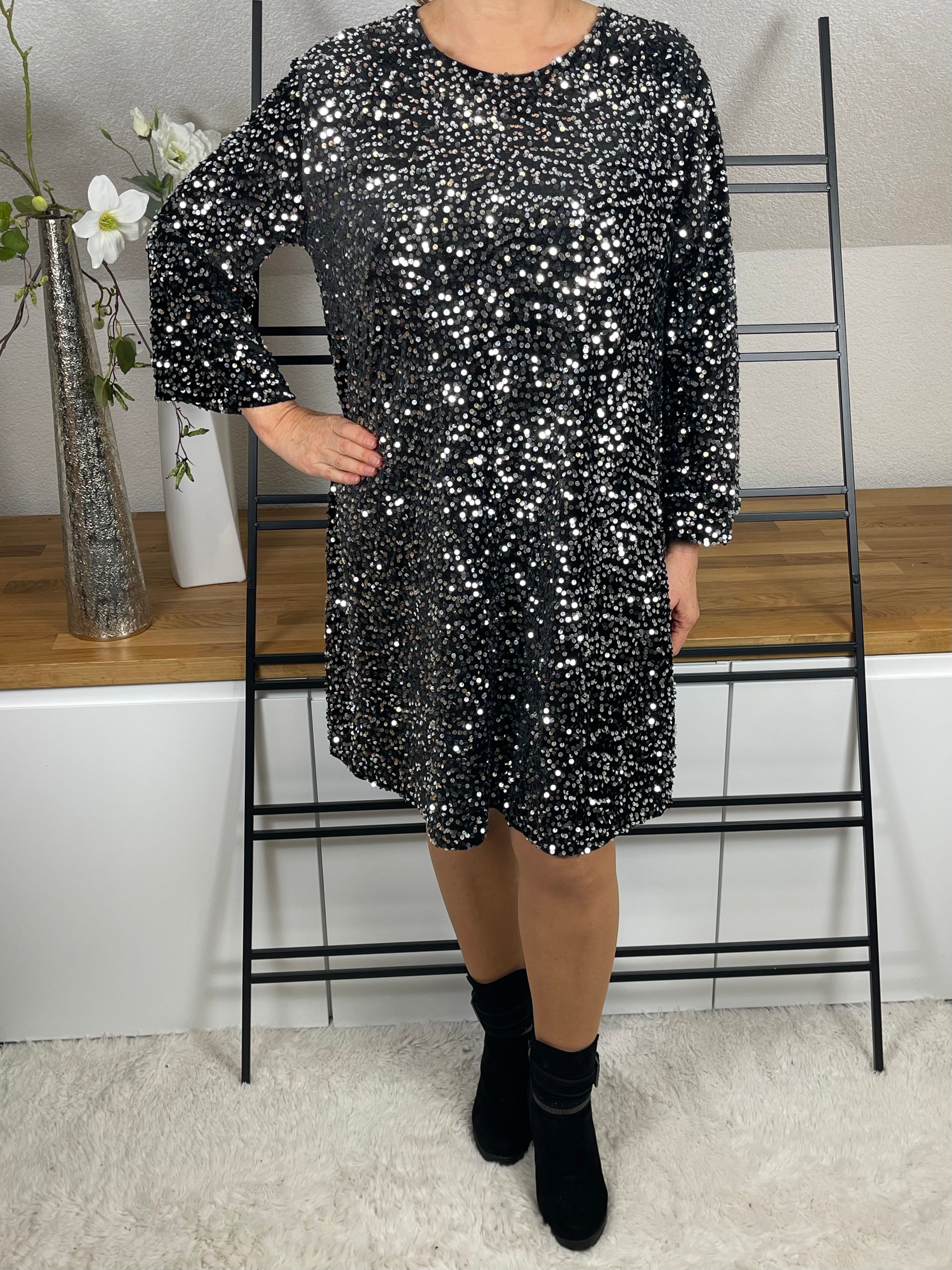 Elegantes Damen - Paillettenkleid Einheitsgröße Gr. 38 - 40/42 in 2 Farben