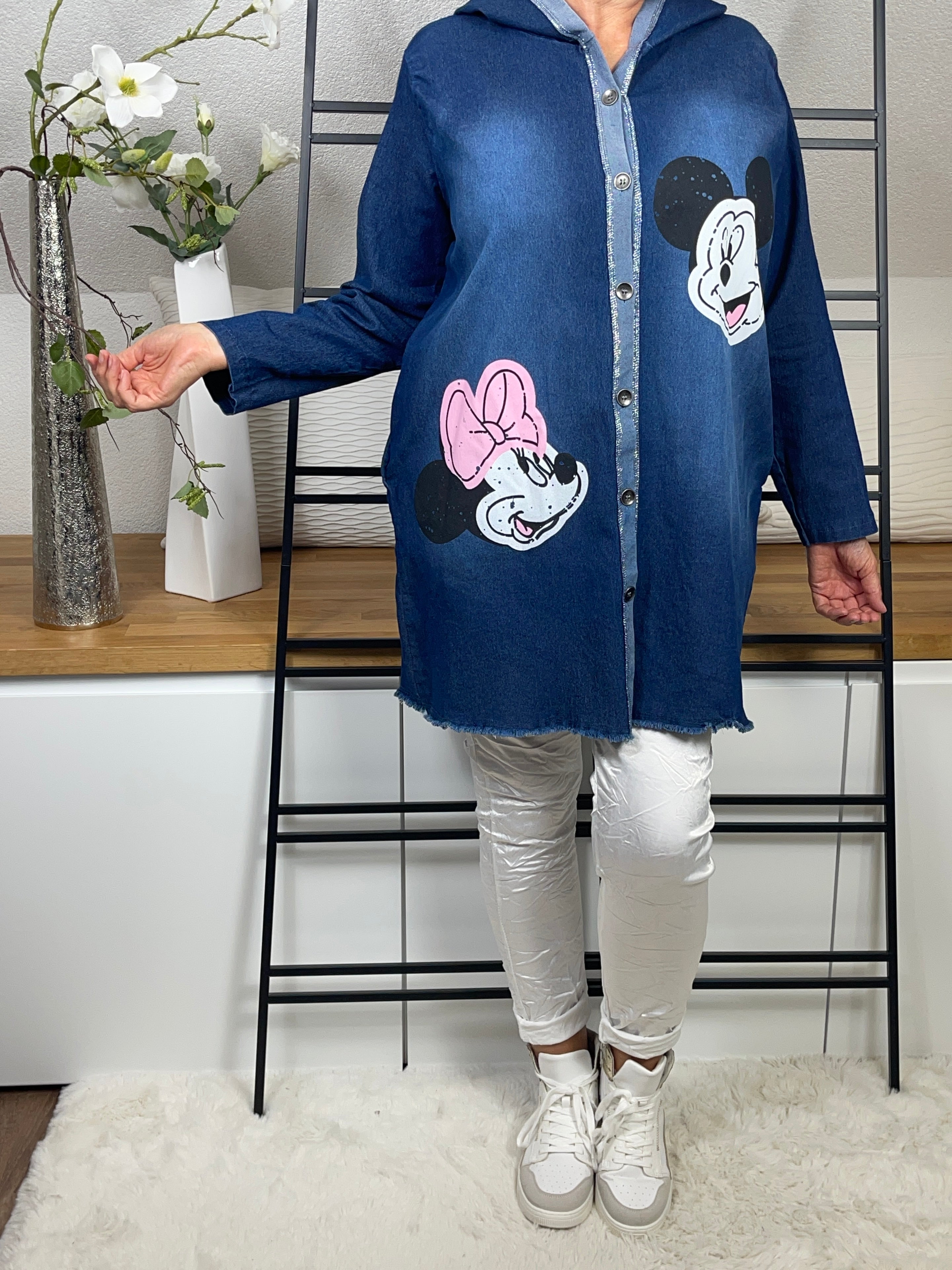 Leichter Damen - Mantel „Mickey - Minney Mouse“ Einheitsgröße Gr. 40 - 48 in blau