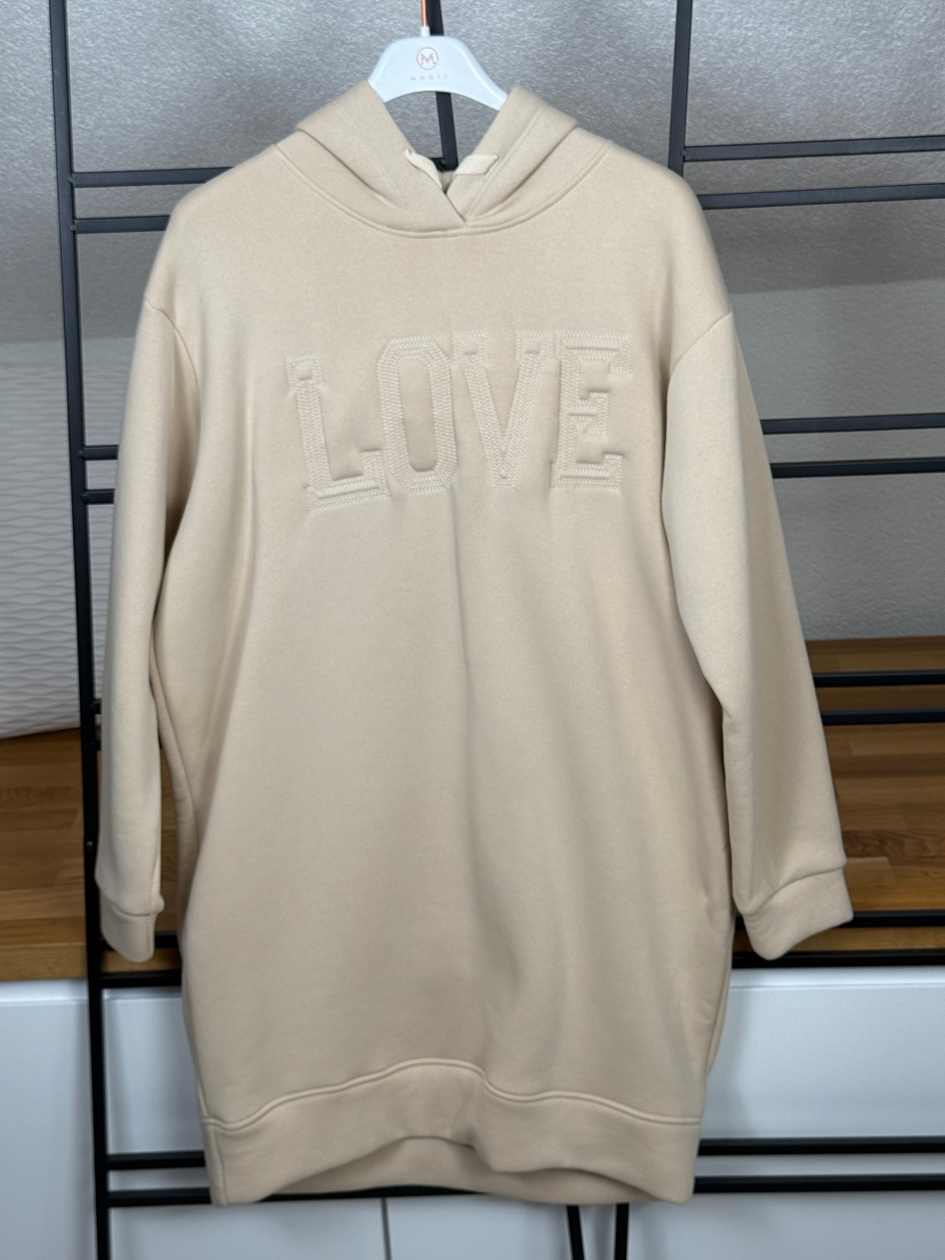 Hochwertiger Hoodie oder Kleid „Love“ Einheitsgrösse Gr. 36 - 42 in 3 Farben