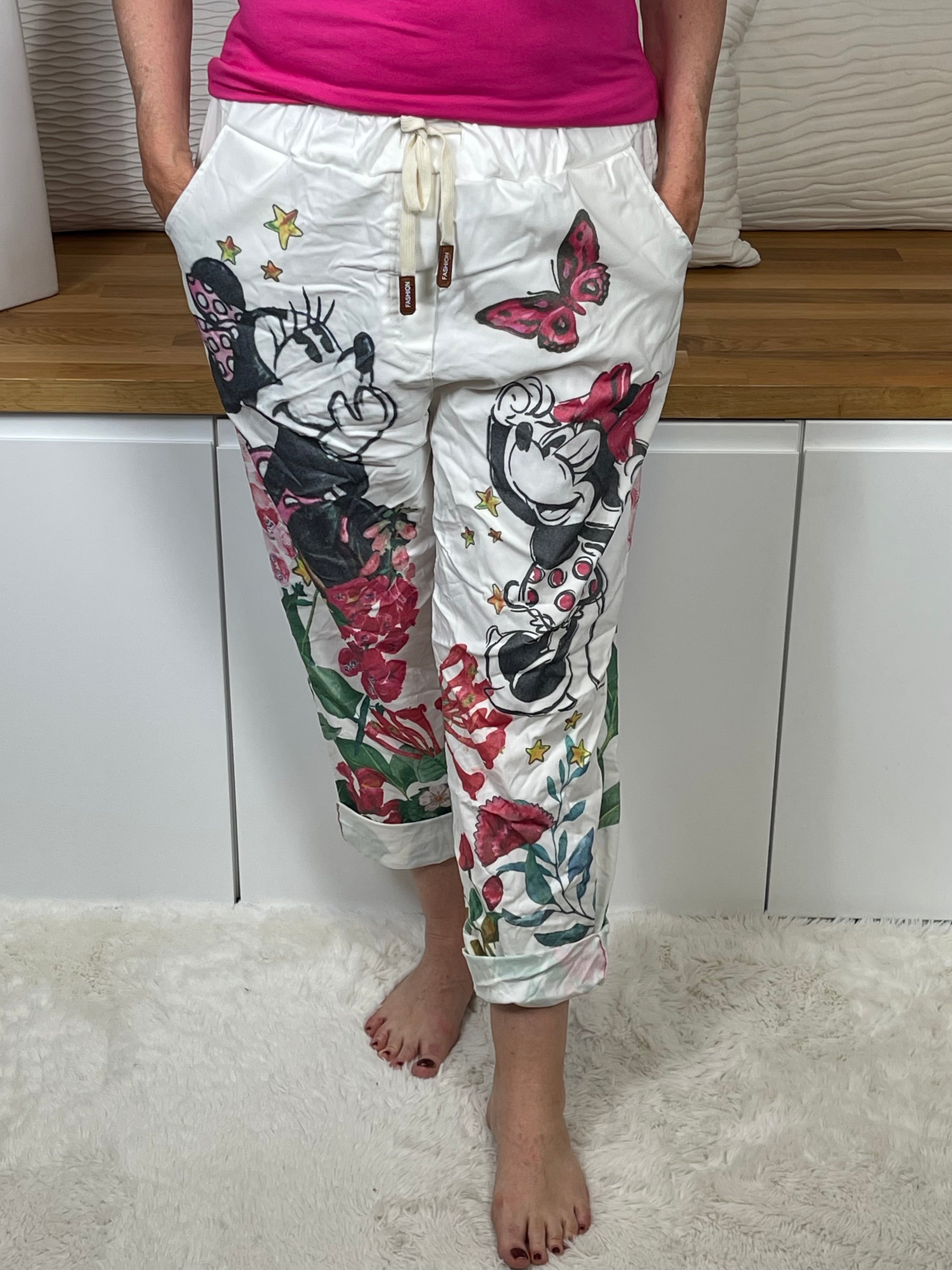 Damen - Jogpant „Minney“ Einheitsgrösse Gr. 42 - 48 in weiß - bunt