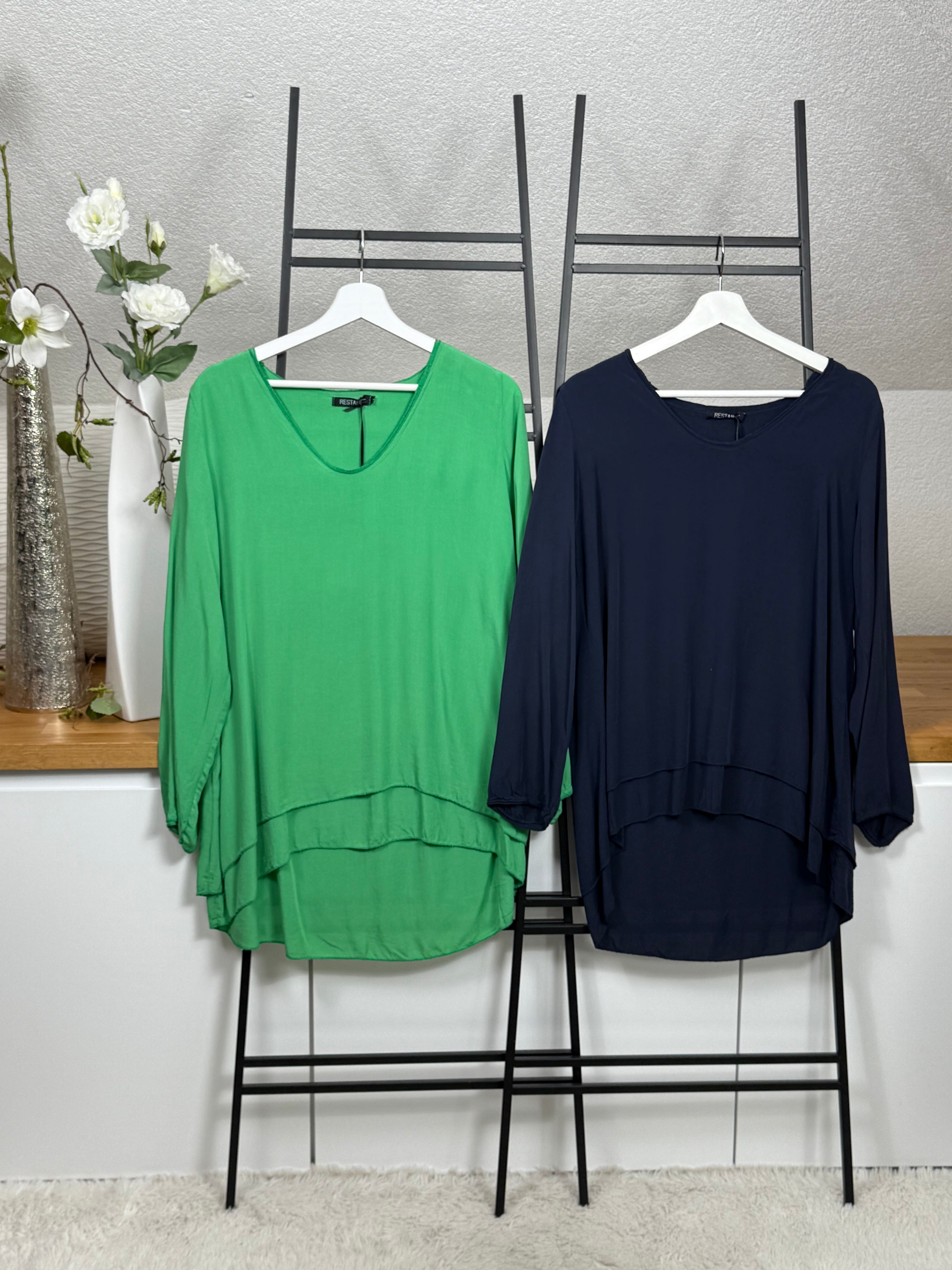 Schicke Damen - Lagen - Bluse  Einheitsgröße Gr. 38 - 46 in 4 Farben