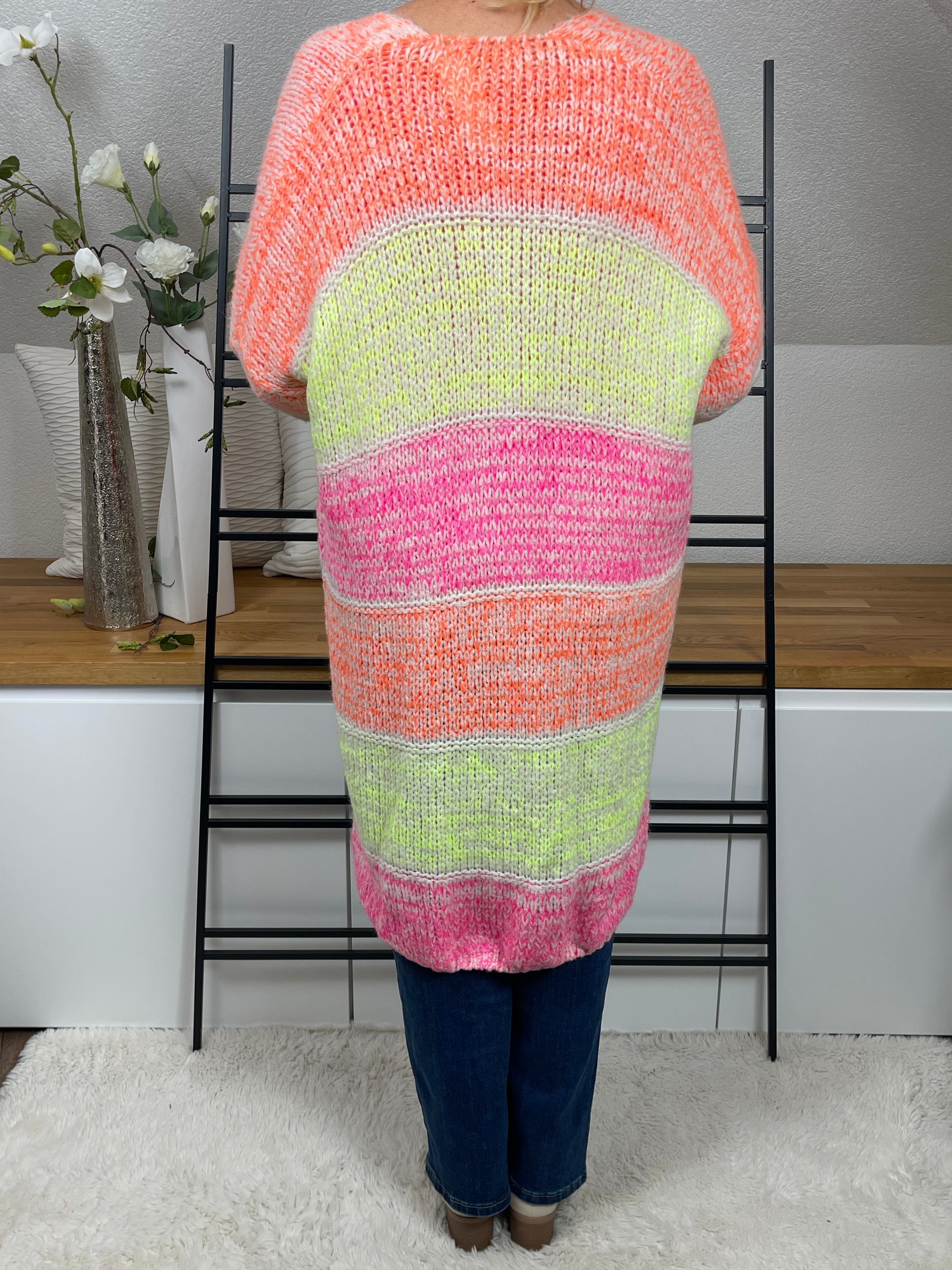 Damen Strick - Cardigan „Happy“ Einheitsgrösse Gr. 36 - 44 in pastell