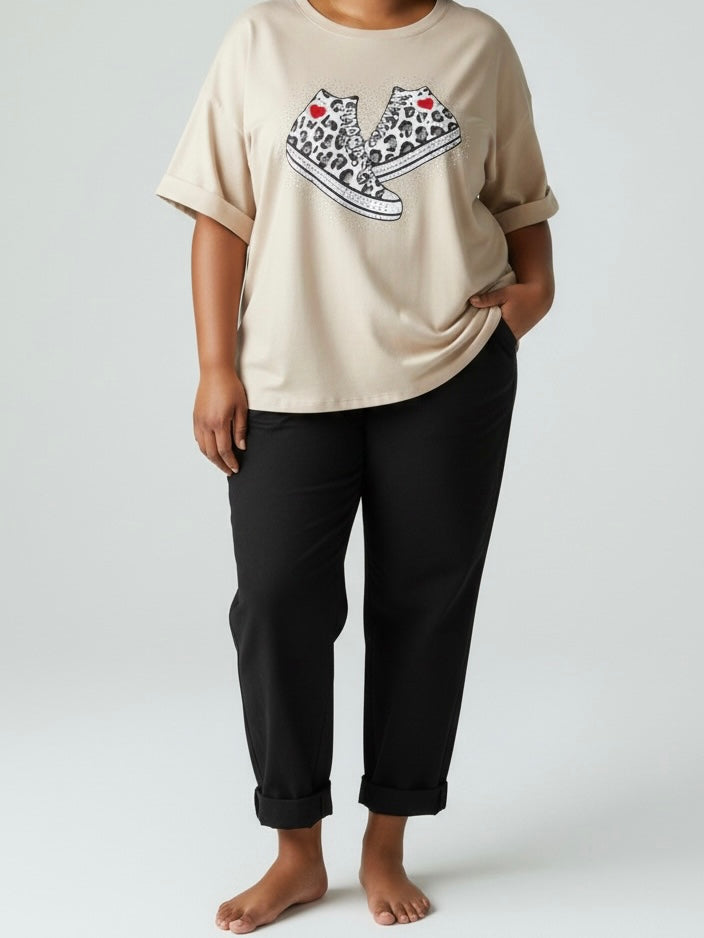 Glam „Fluffi“ Shirt in Sweat-Qualität in 2 Farben