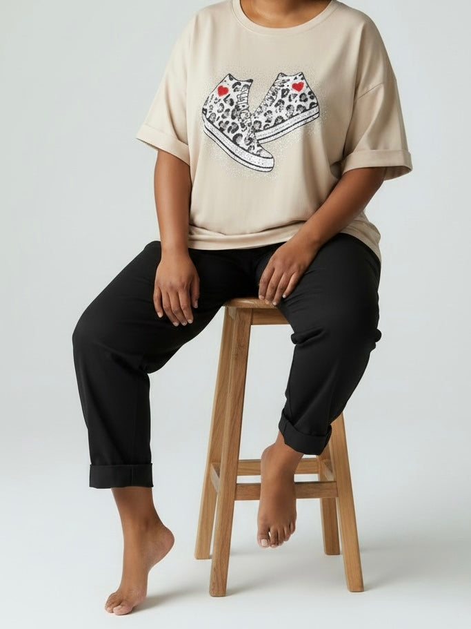 Glam „Fluffi“ Shirt in Sweat-Qualität in 2 Farben
