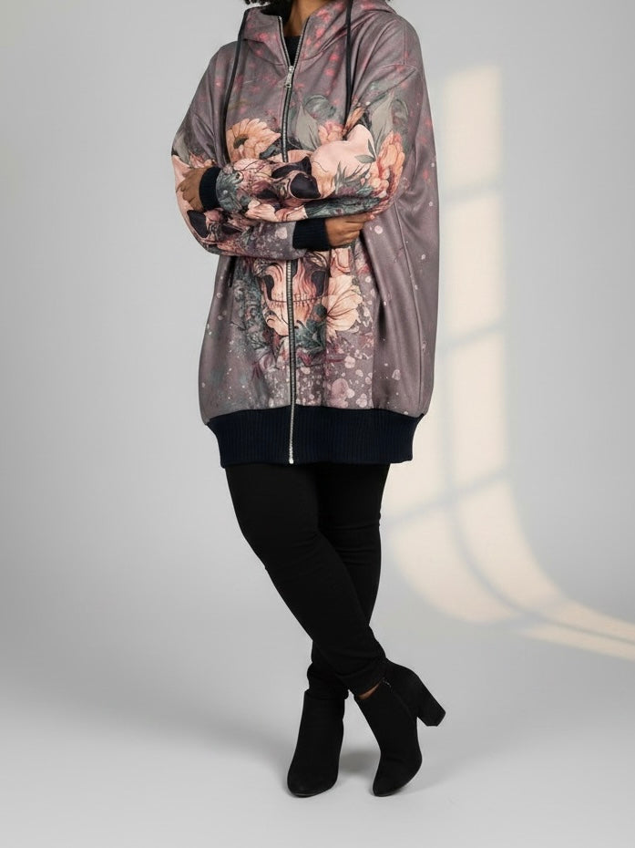 Softshelljacke „Skull“ in taupe - bunt
