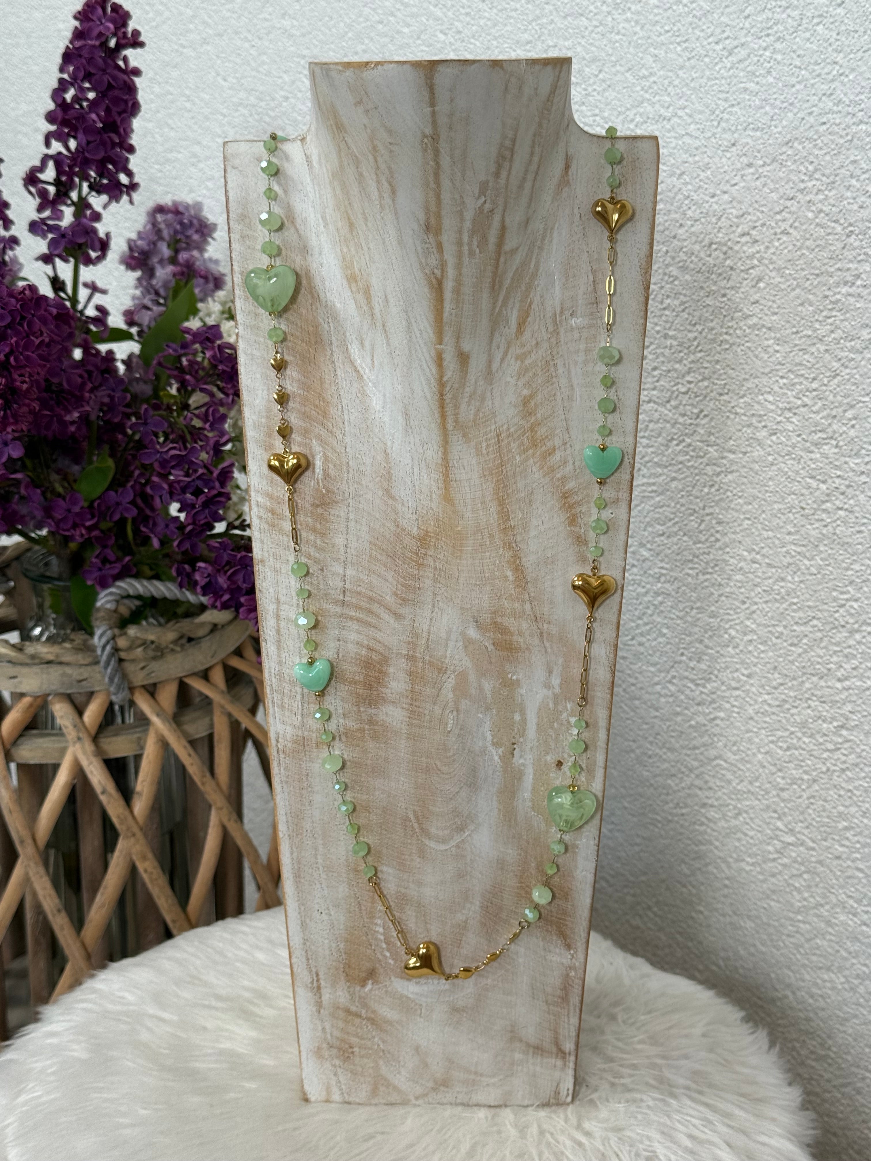 Lange Edelstahl - Glieder - Kette „Herzle“ in 3 Farben