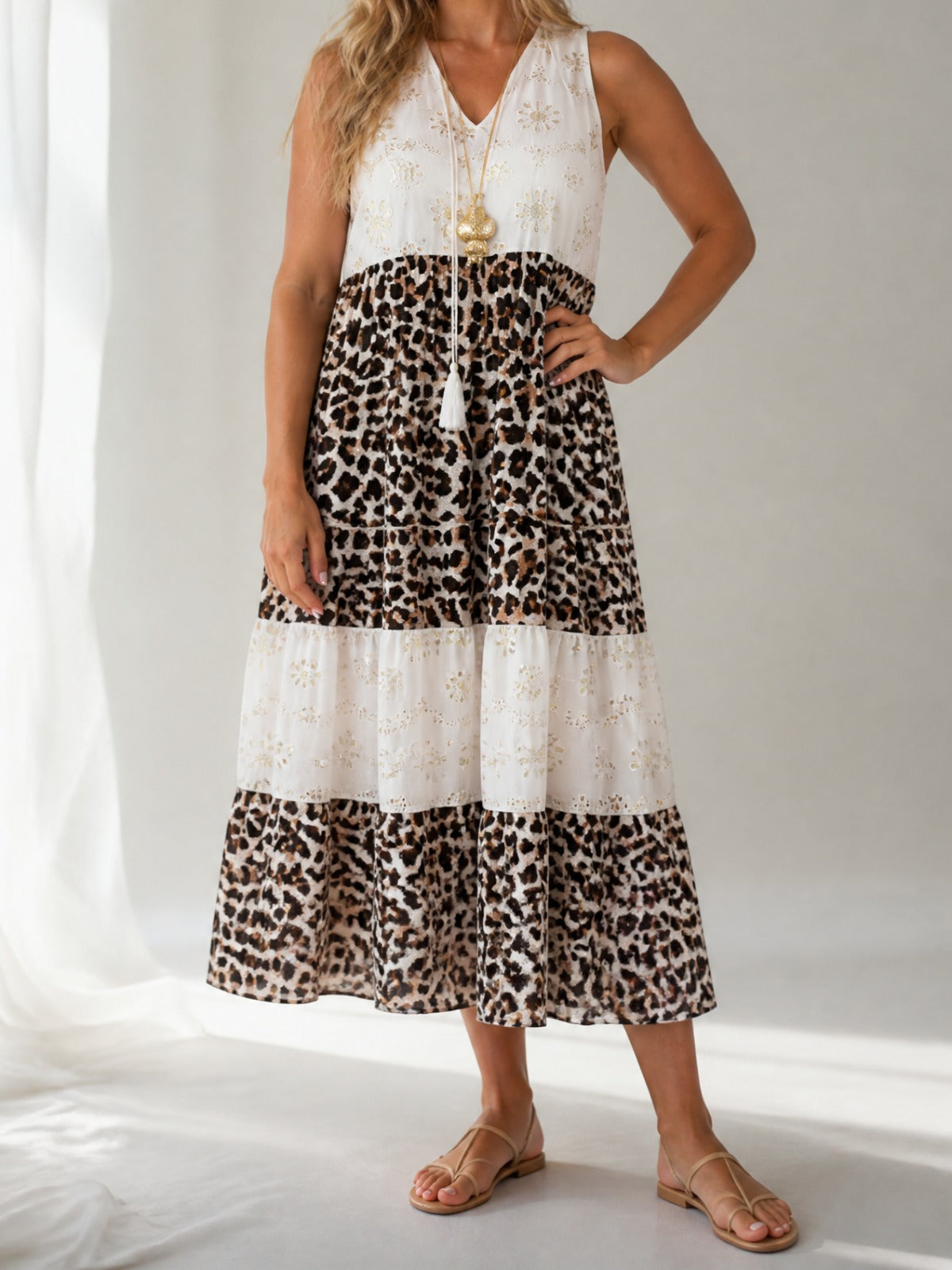 Ärmelloses Animal - Kleid „Boho“ Einheitsgröße Gr. 36 - 42