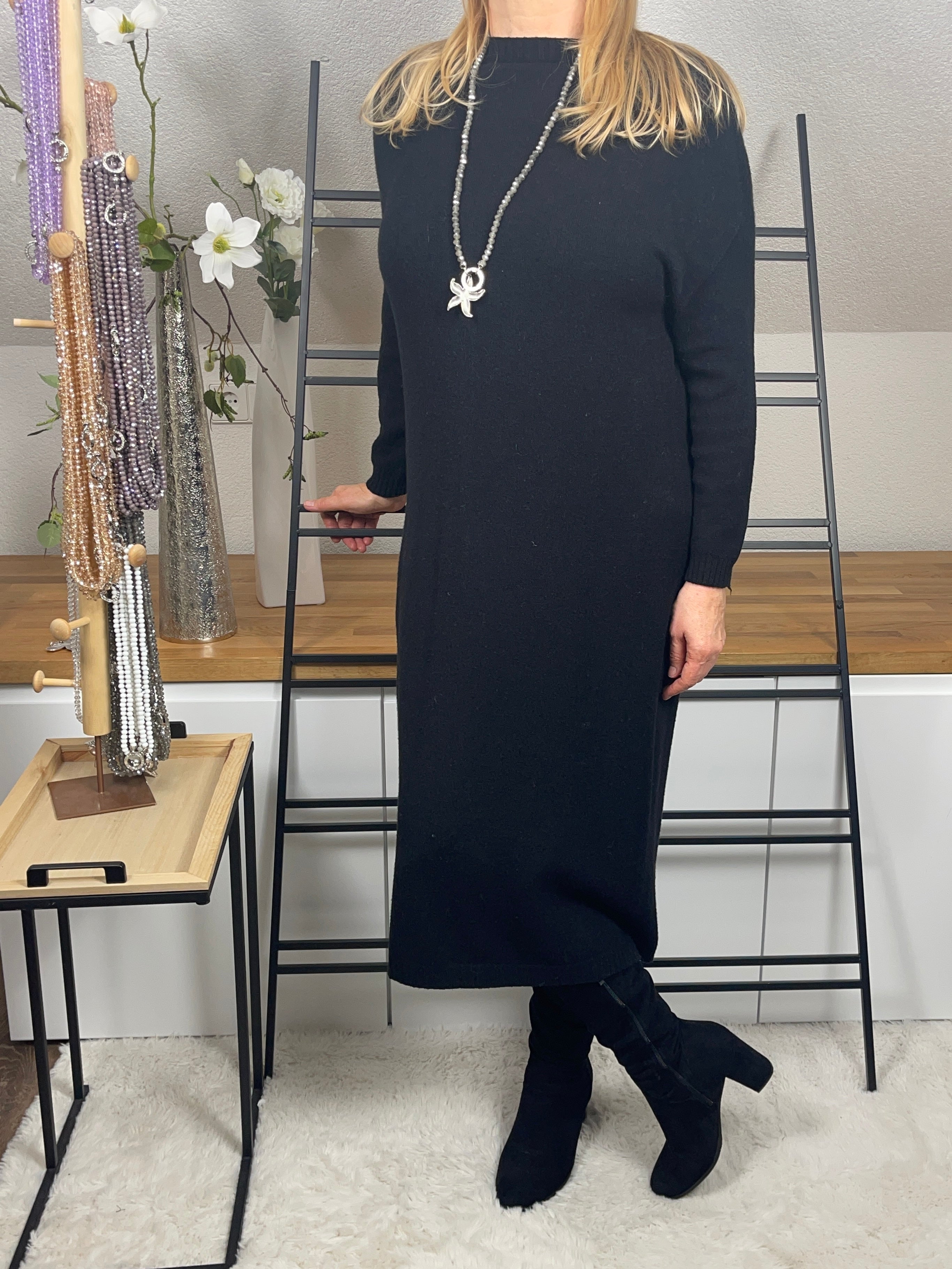 Elegantes Damen- Strick - Kleid Einheitsgröße Gr. 38 - 42 in 4 Farben