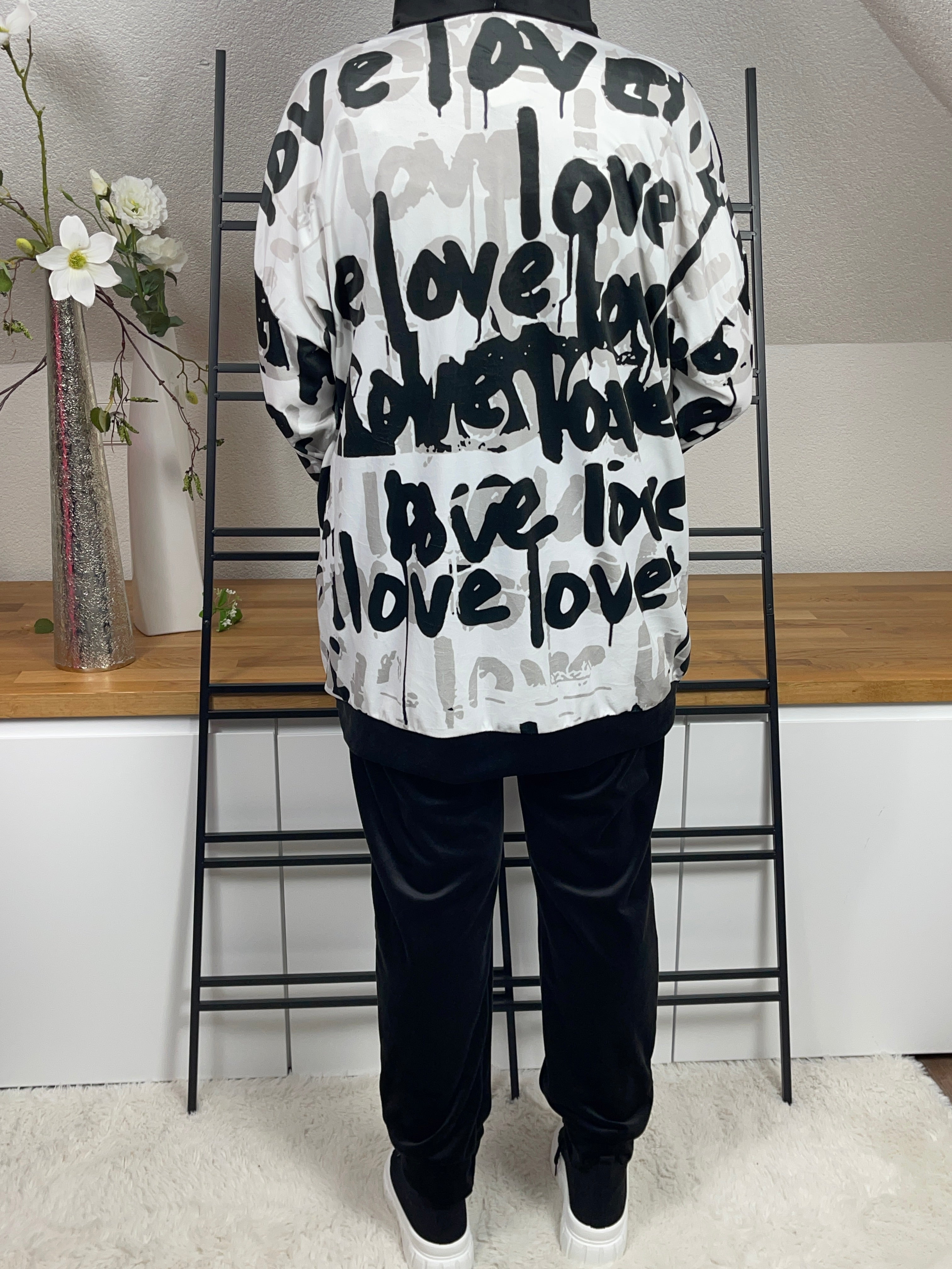 2 tlg. Damen - Kombi „Mickey“ Einheitsgröße Gr. 36 - 46 in schwarz - weiß