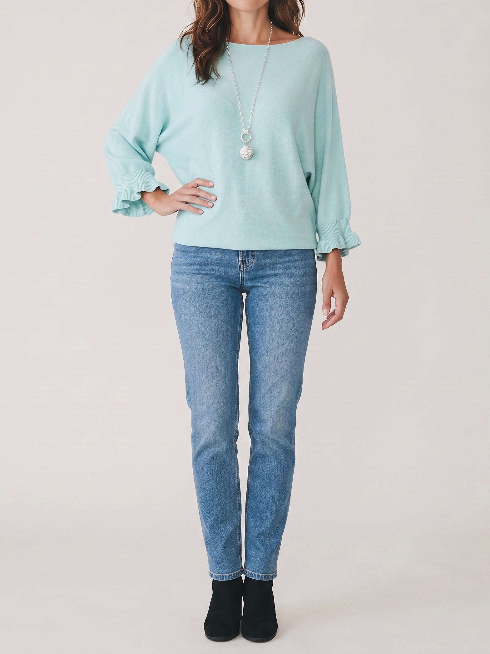 Feinstrick - Pullover mit Arm in 2 Farben