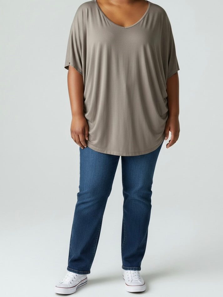 Lässiges V - Shirt in 4 Farben