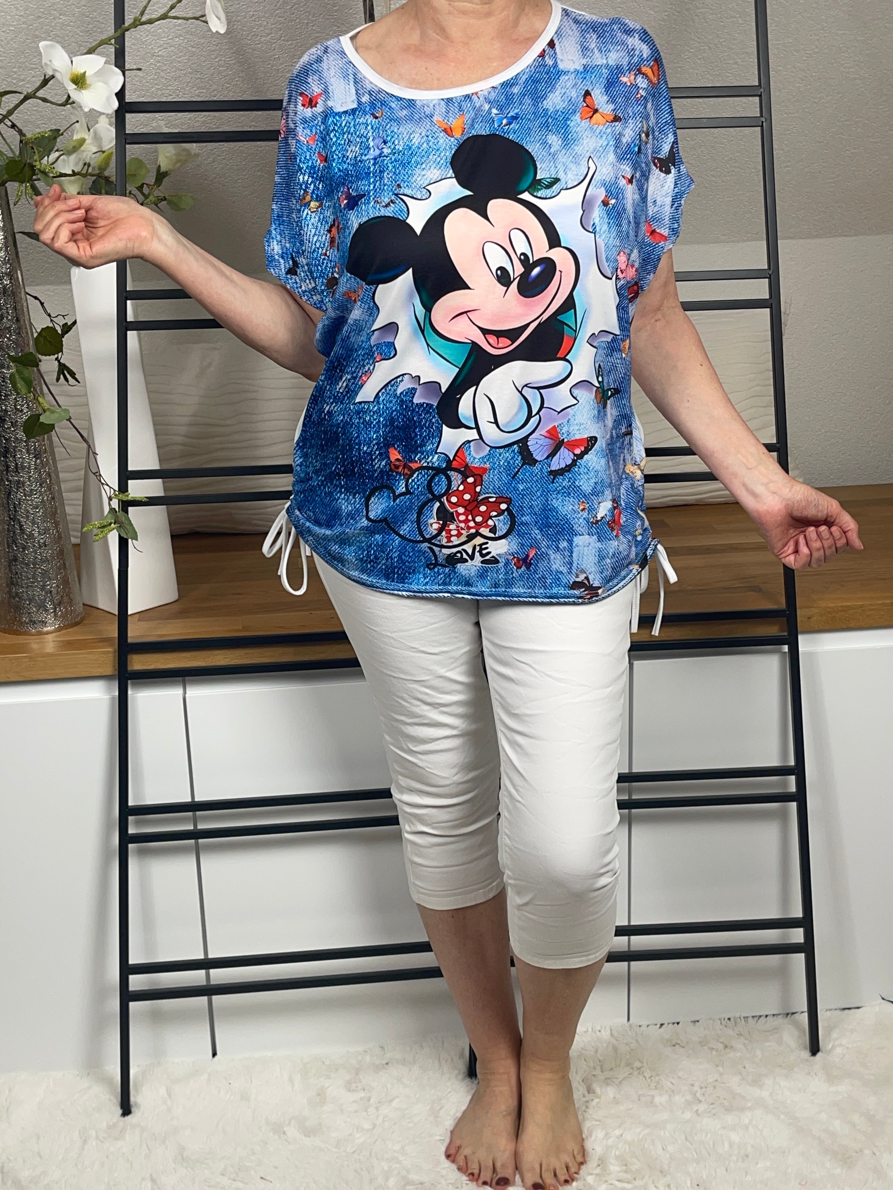 !!!!KEINE RETOURE MÖGLICH!!!! Damen - T - Shirt „Mickey“ Einheitsgrösse Gr. 38 - 44 in 3 Varianten