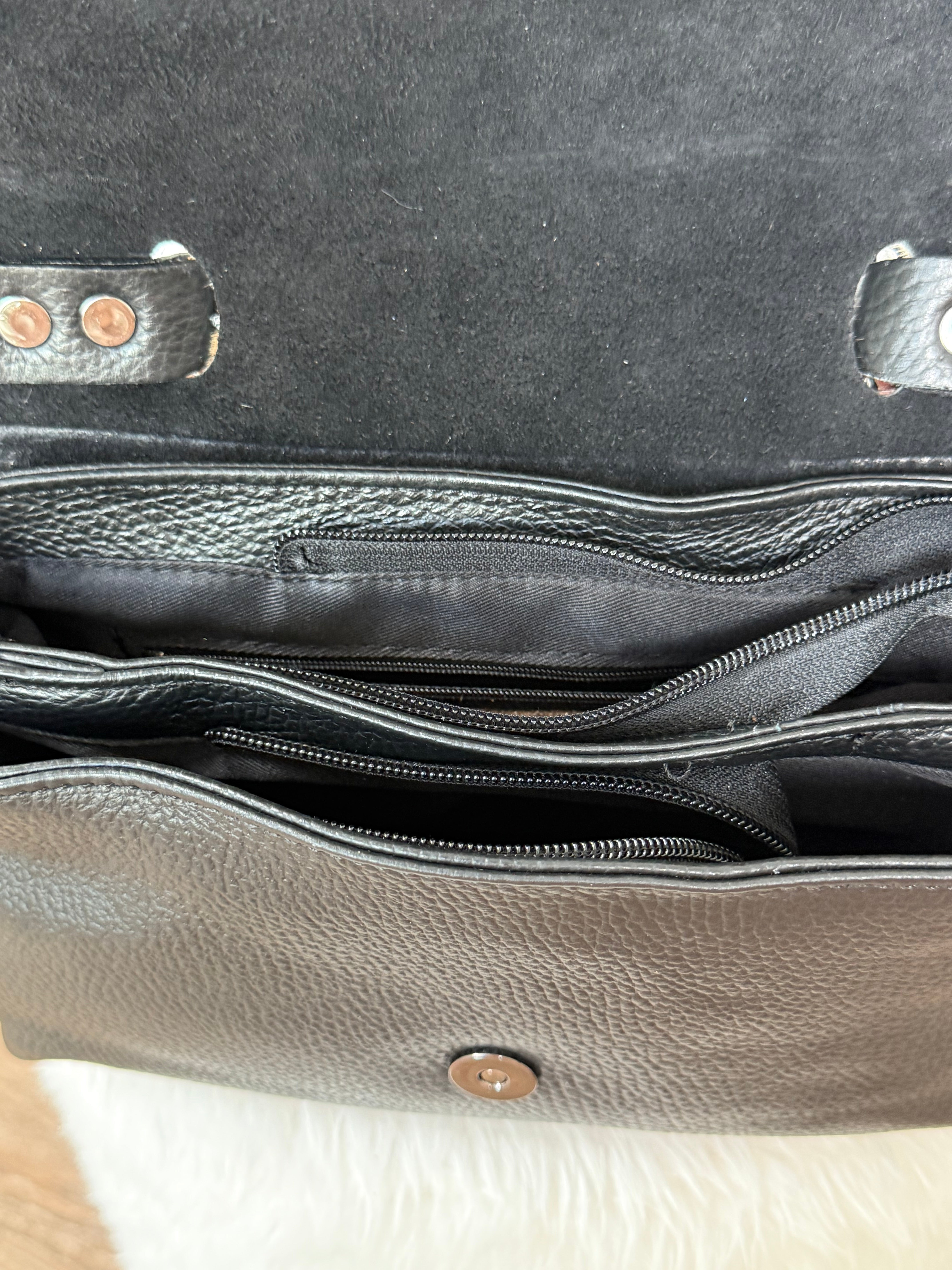 Echtleder Tasche „Animal - Print“ in schwarz - braun