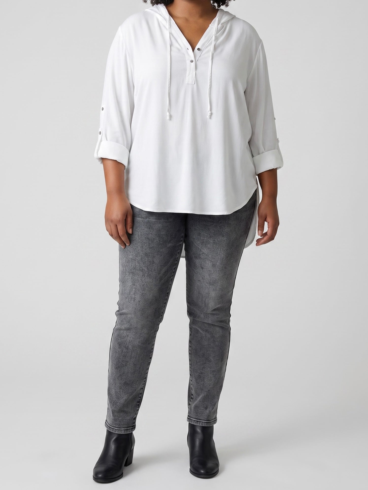 Jeans mit schönem Farbverlauf Gr. 38 bis 48 in dunkelgrau
