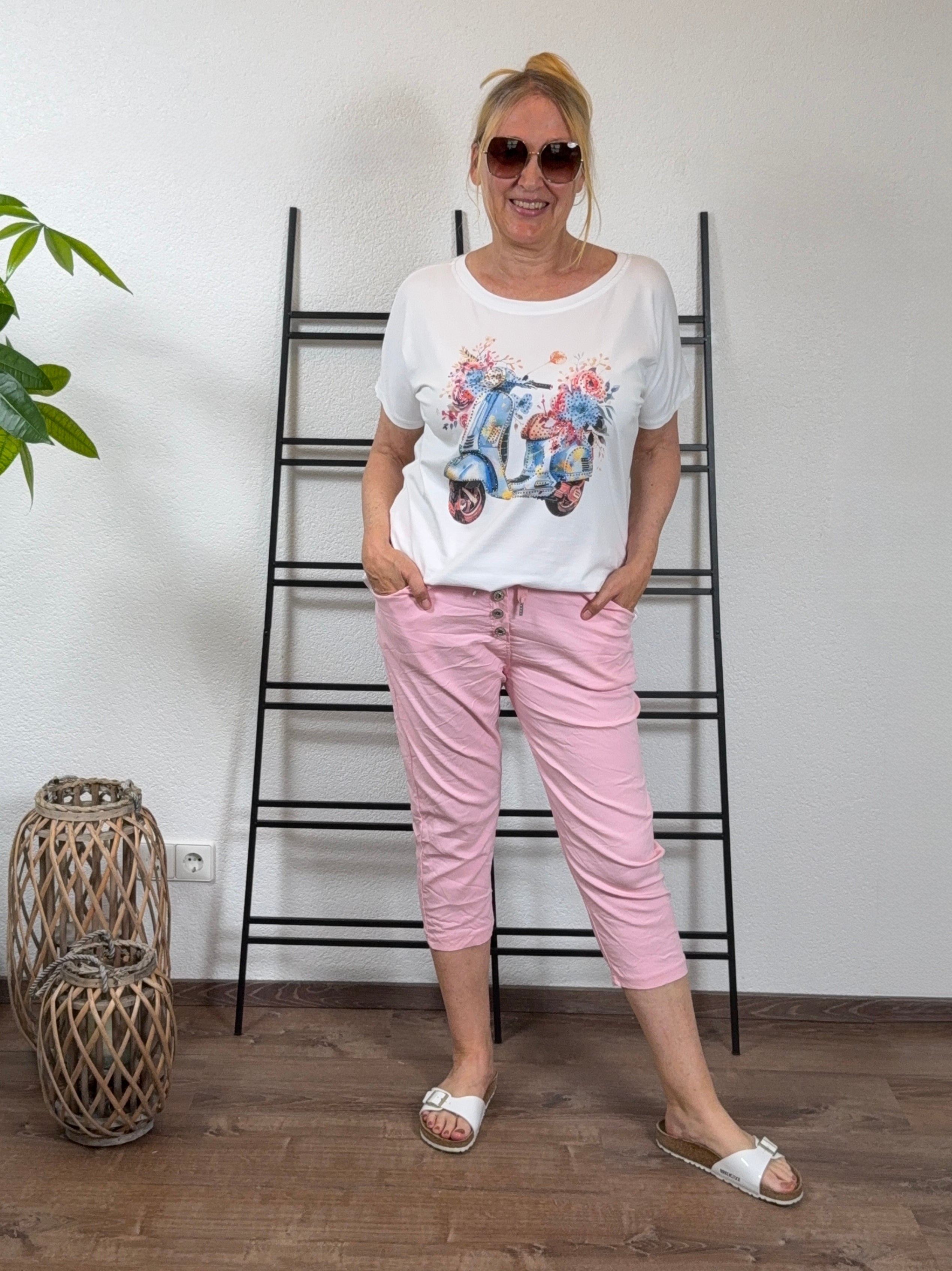 T - Shirt „Roller“ Einheitsgrösse Gr. 38 - 44 in weiß - bunt